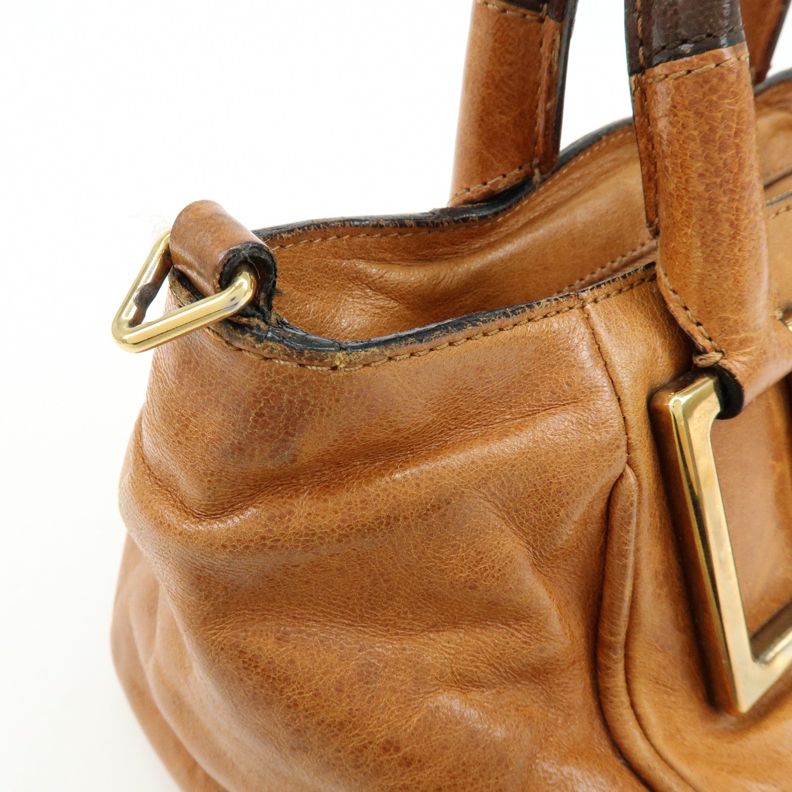 Chloe Ethel Leather 2Way Bag Shoulder Bag Hand Bag Brown