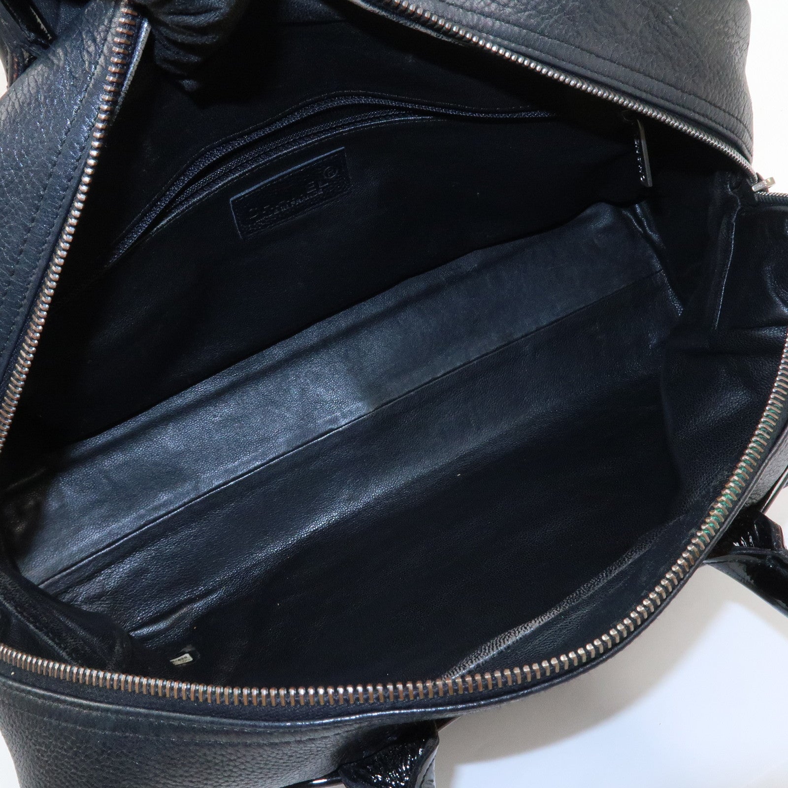 CHANEL Matelasse Leather Boston Bag Bowling Bag Black A15685