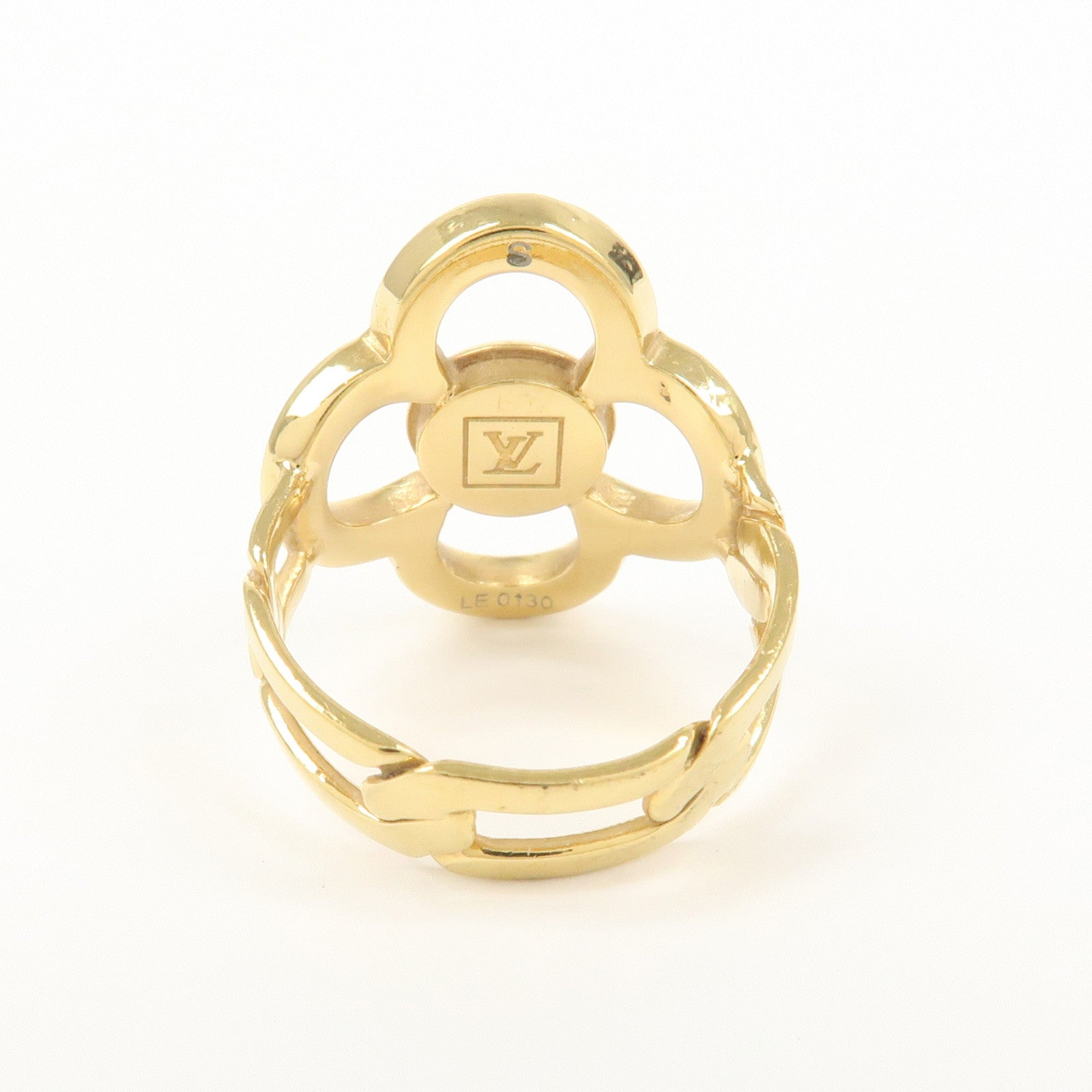 Louis Vuitton Metal Rhinestone Bague Flower Power Metal Ring M66088