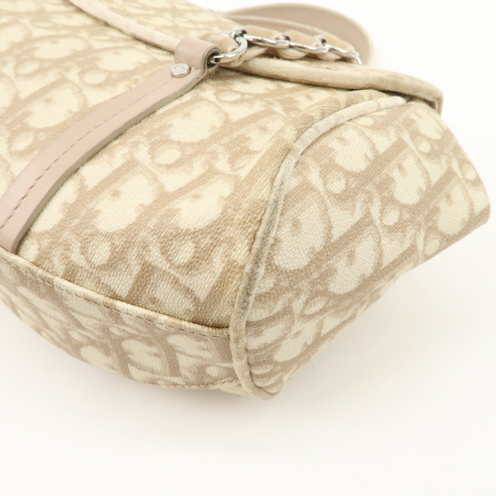 Christian Dior Romantic Trotter PVC Leather Shoulder Bag Hand Bag Beige