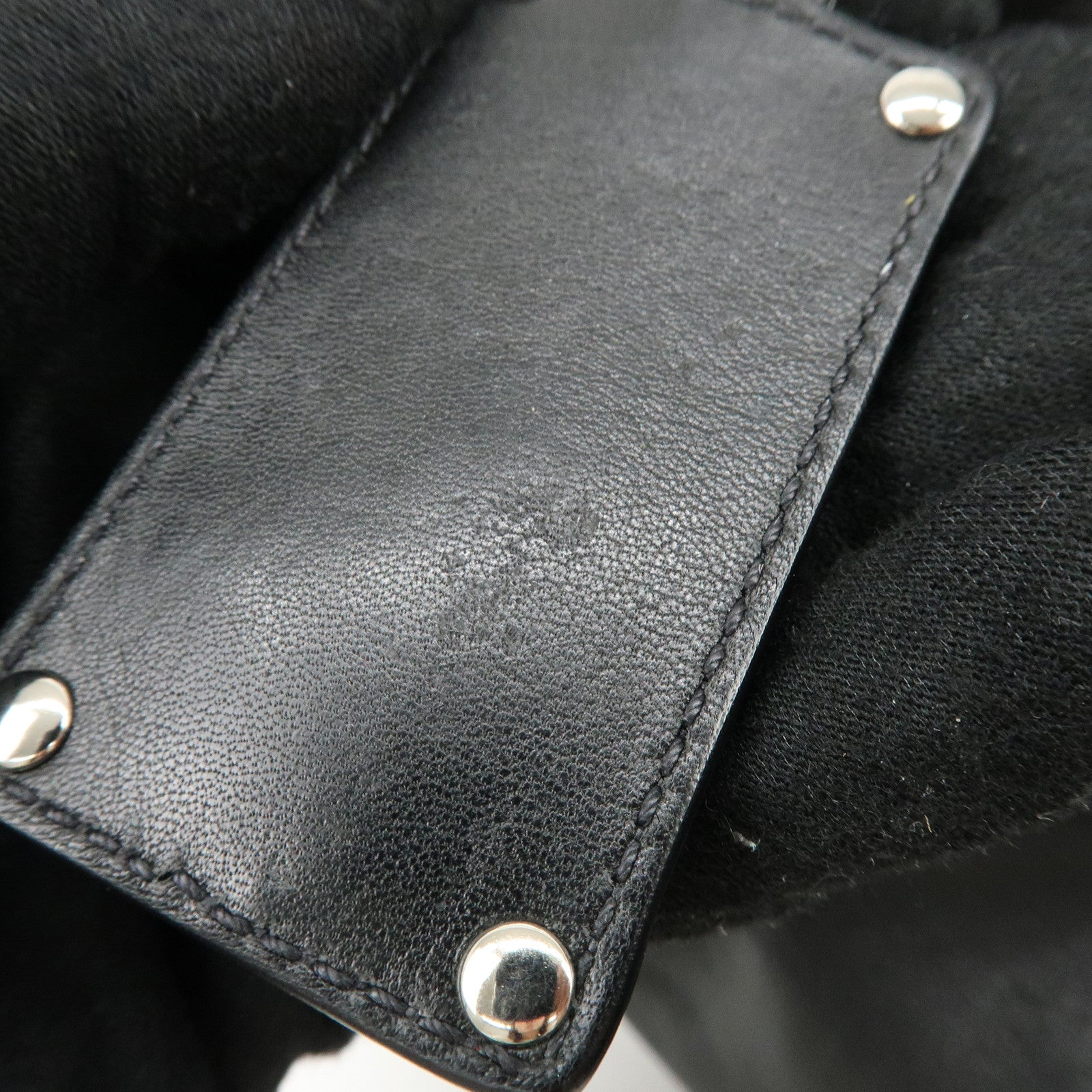 PRADA Logo Soft Calf Leather Side Belted Shoulder Bag Black BR3975