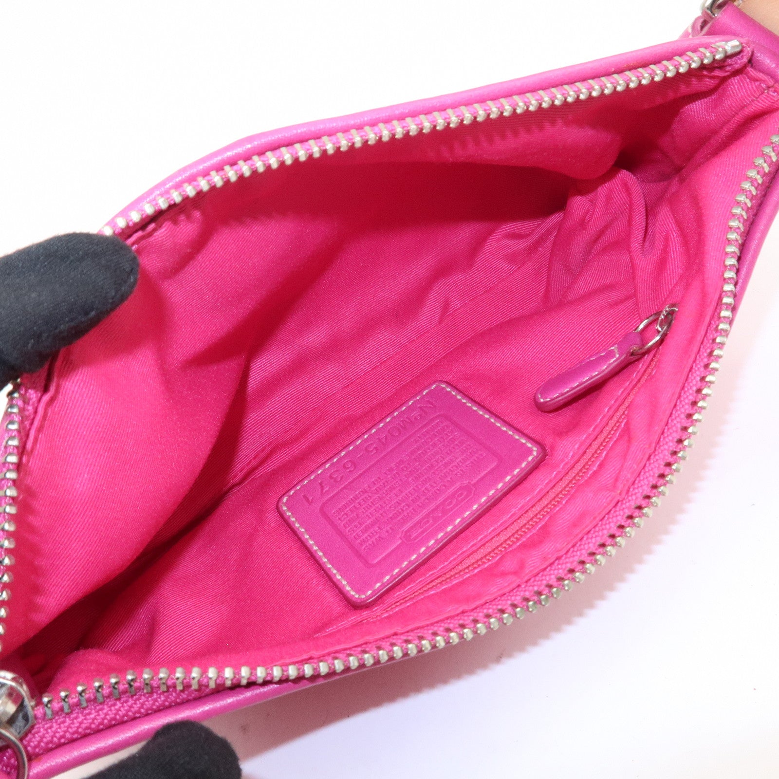 COACH Signature Logo Canvas Leather Shoulder Bag Hand Bag Pink