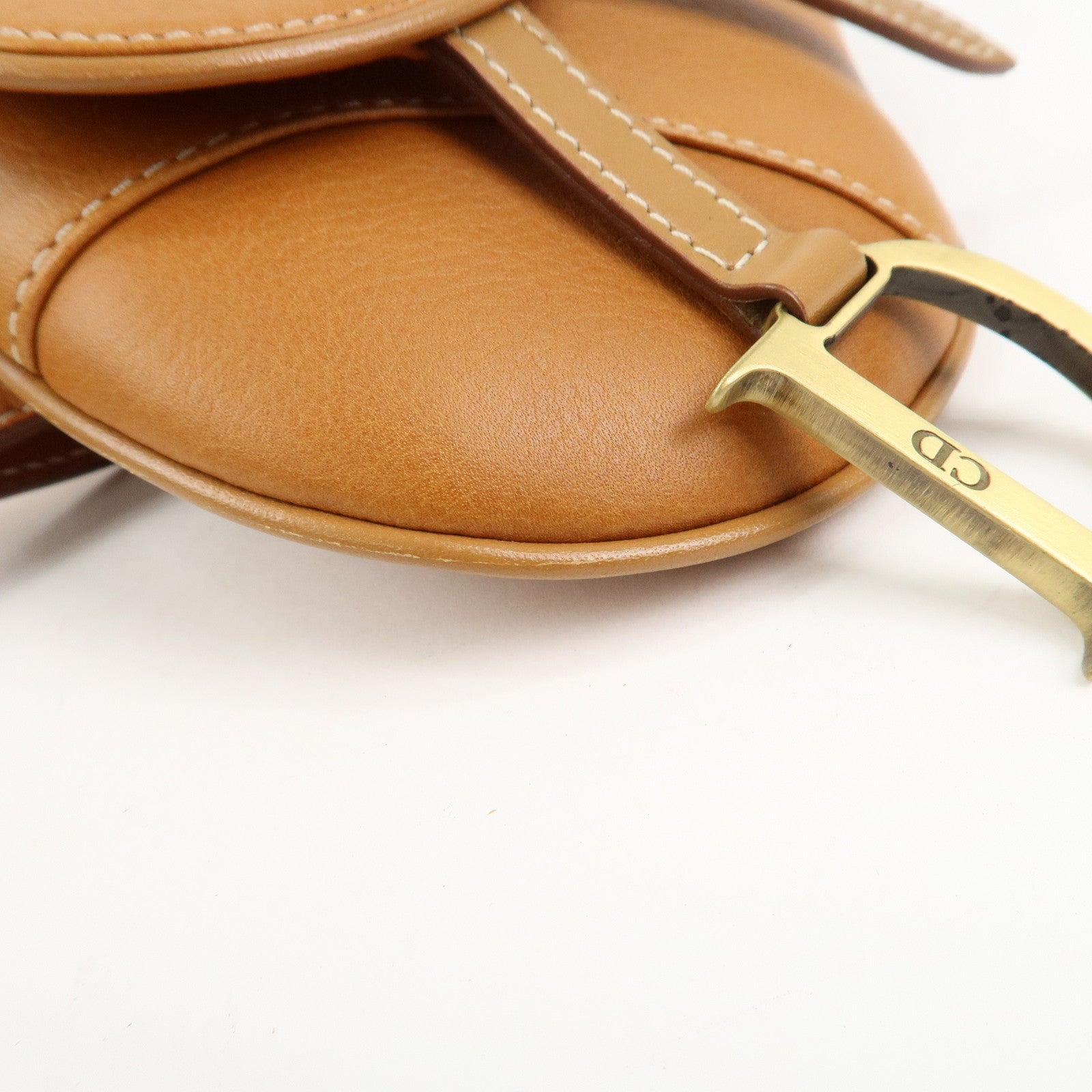 Christian Dior Saddle Leather Waist Bag Crossbody Bag Brown