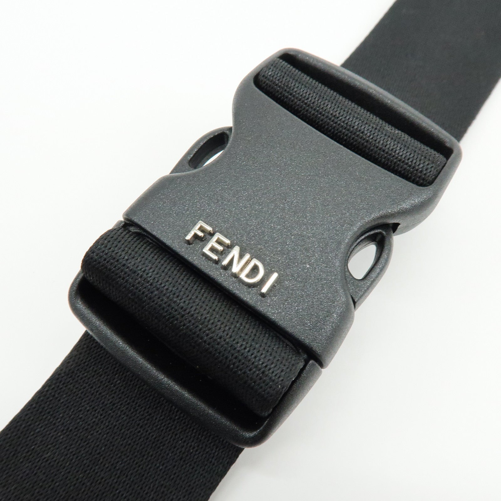 FENDI Zucca Nylon Leather Shoulder Bag Waist Bag Black Green 7VA472