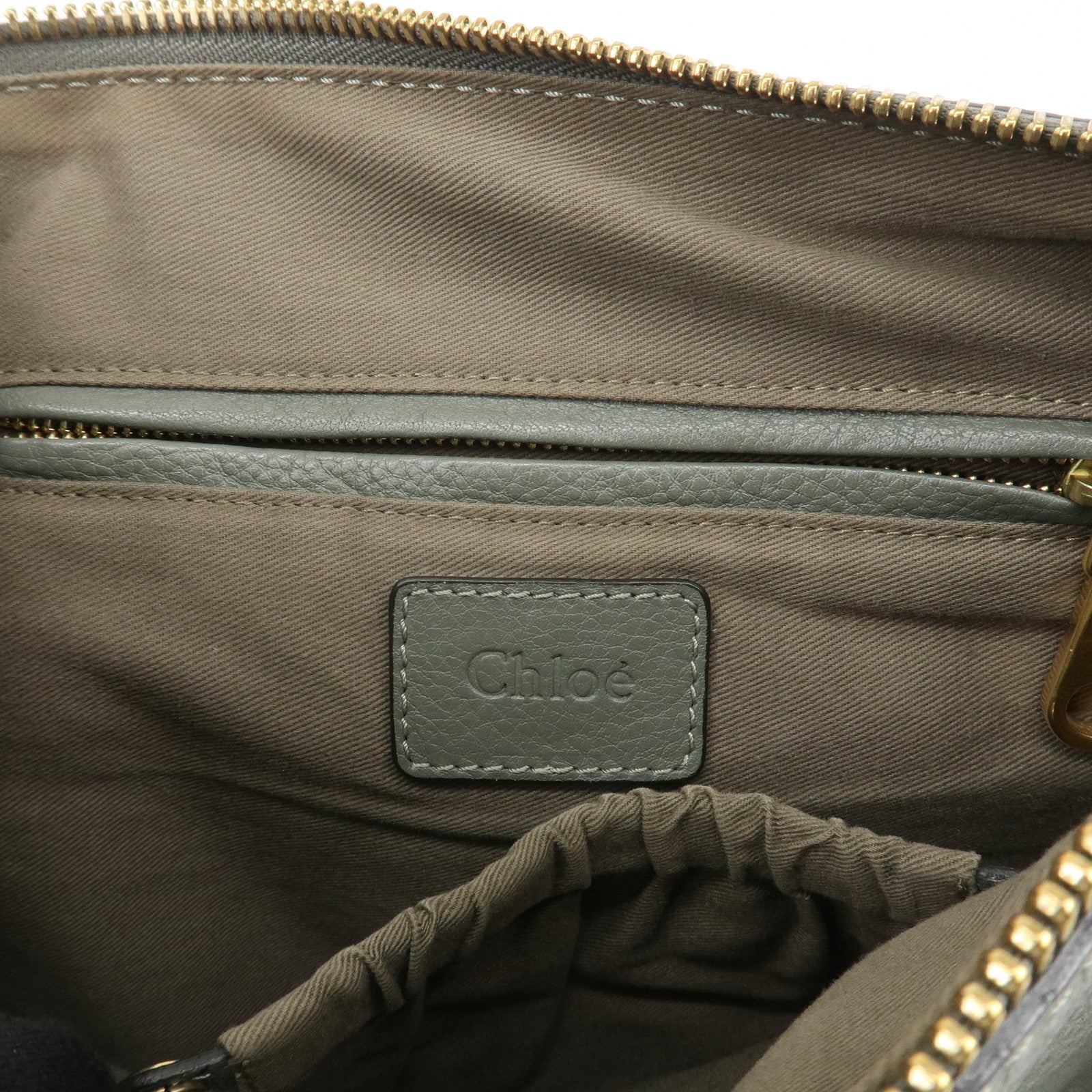 Chloe Marcie Leather Tote Bag Shoulder Bag Hand Bag Gray