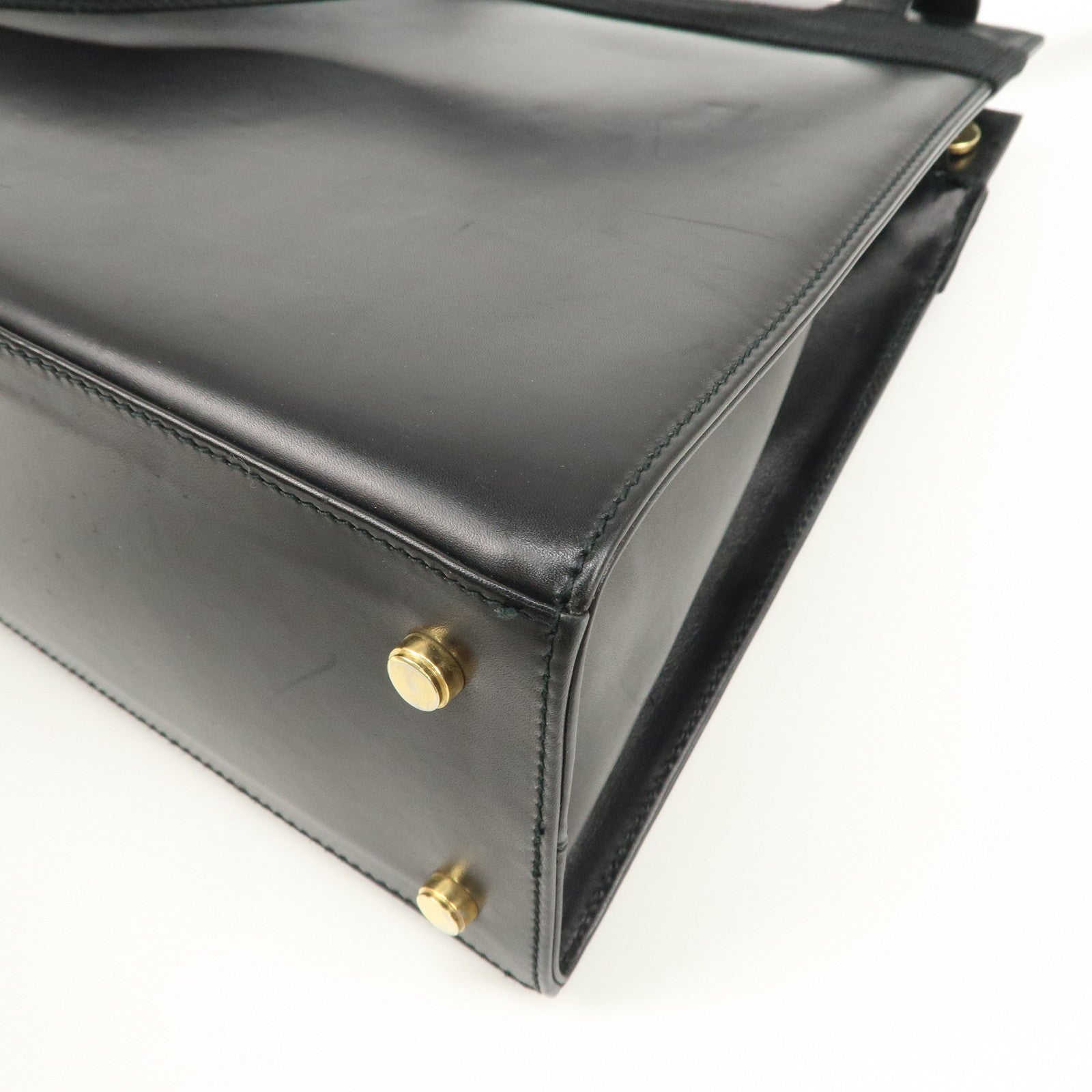 Ferragamo Vara Ribbon Leather Shoulder Bag Tote Bag Black Used