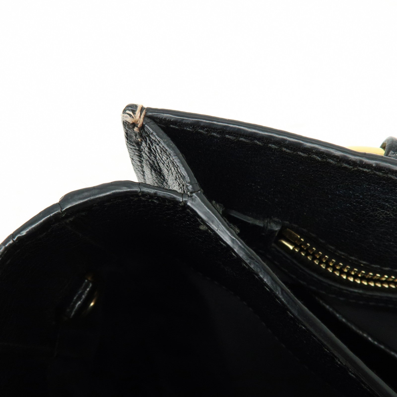 MIU MIU Madras Leather 2Way Hand Bag Bi-color Beige Black RN0799