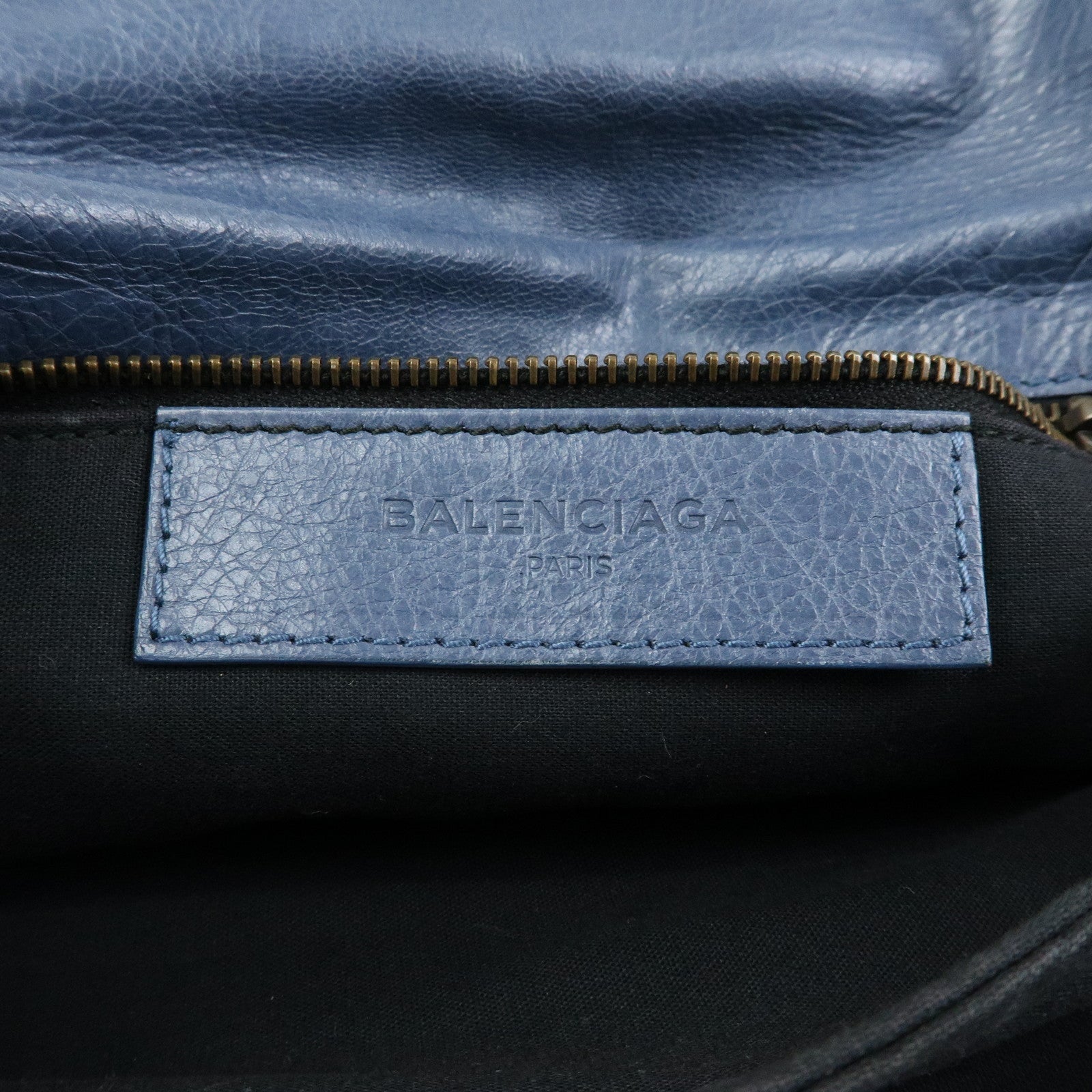 BALENCIAGA Classic Envelope Leather 2Way Shoulder Bag Blue 319376