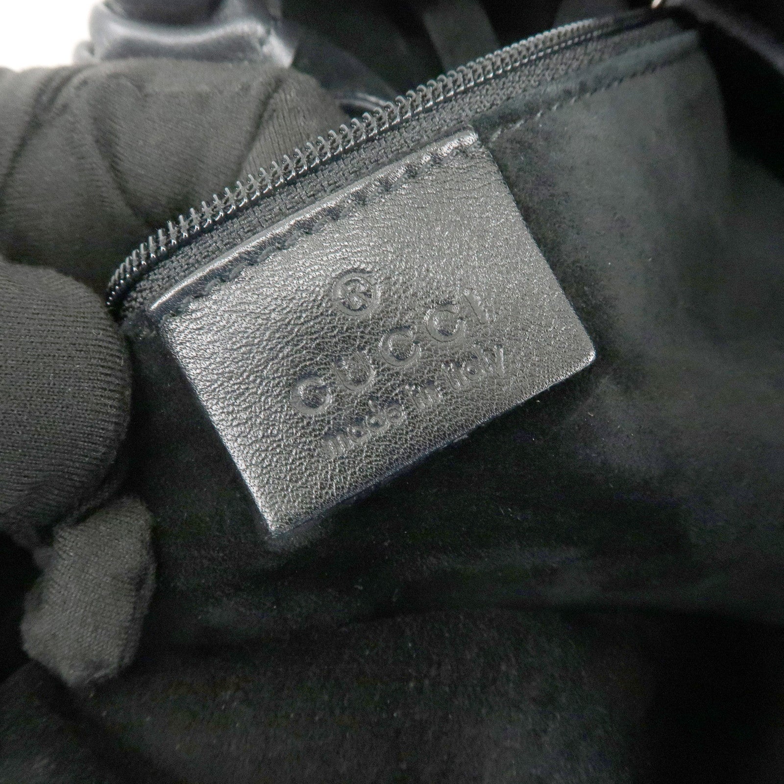 GUCCI Leather Tote Bag Hand Bag Black 76554