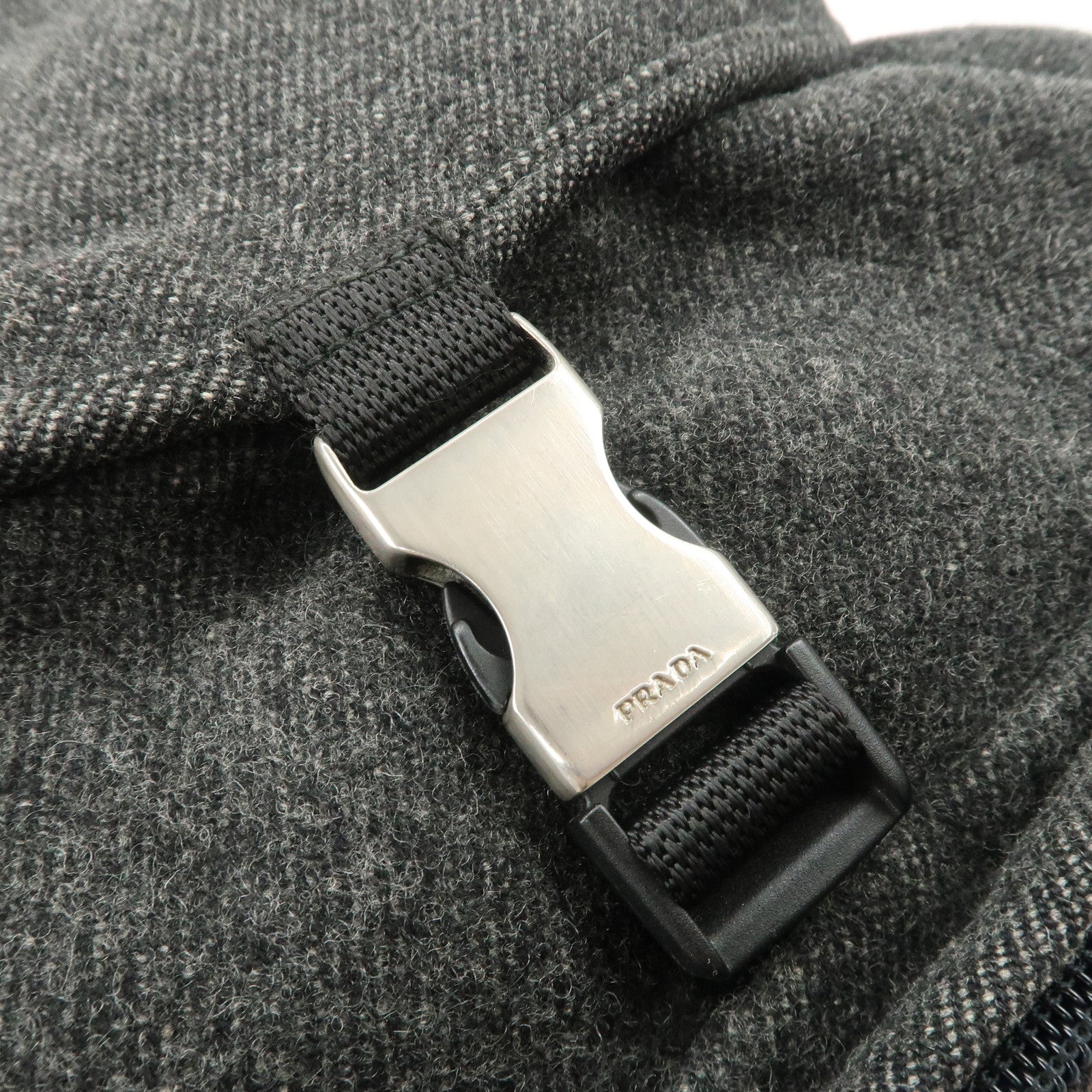 PRADA Triangle Logo Wool Mini Backpack Racksuck Gray V203