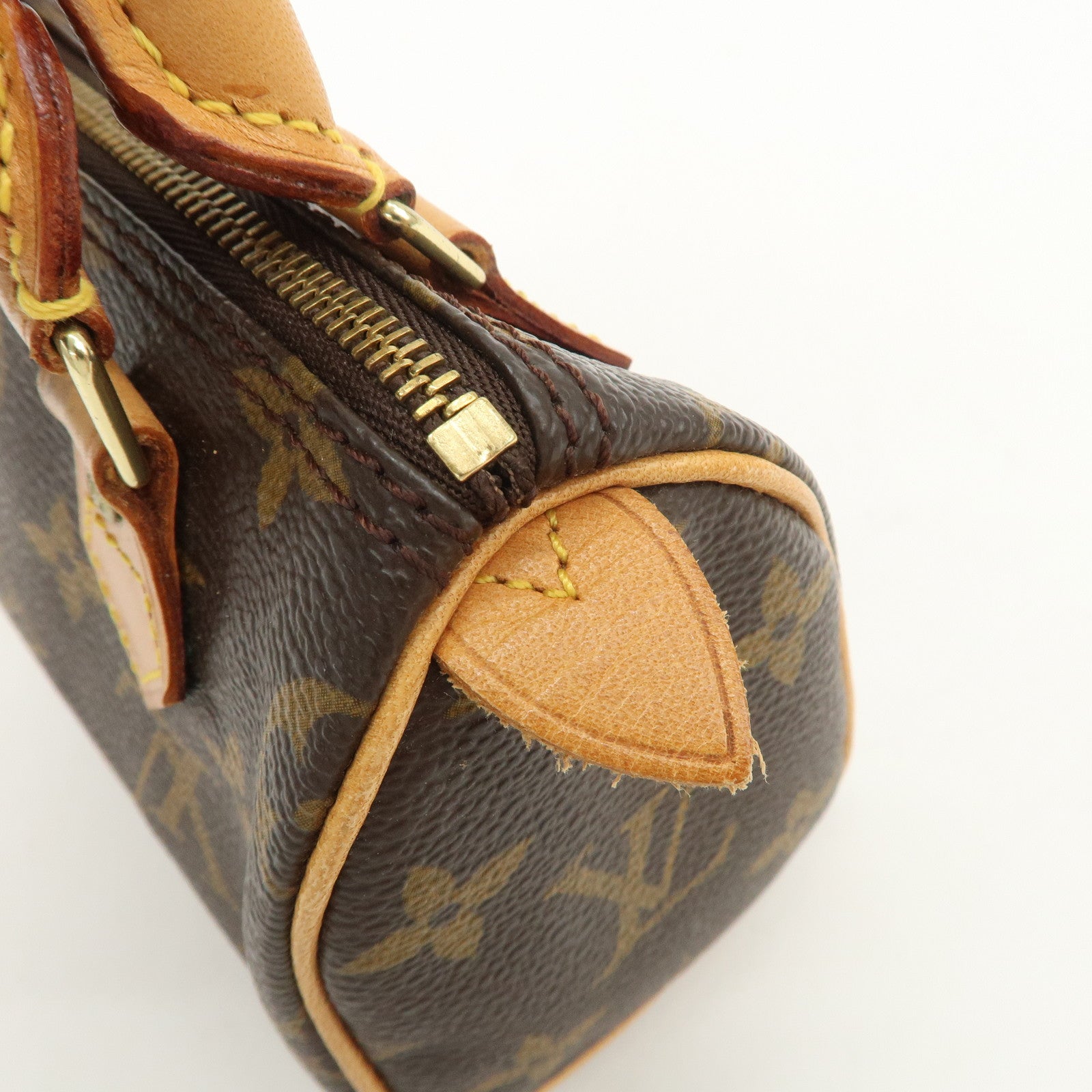 Louis Vuitton Monogram Mini Speedy Hand Bag Boston Bag Brown M41534