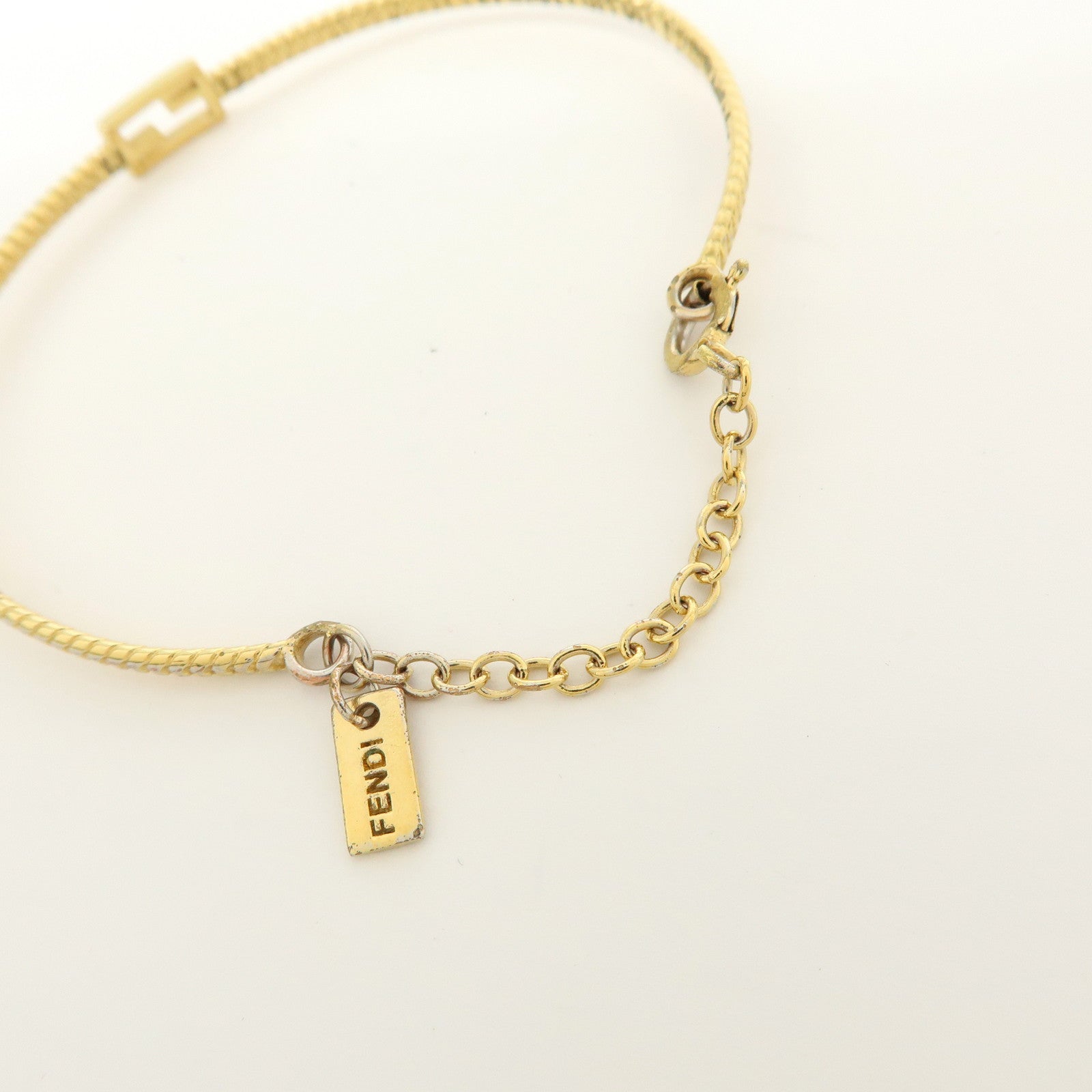 FENDI Metal FF Baguette Bracelet Gold 8AG988