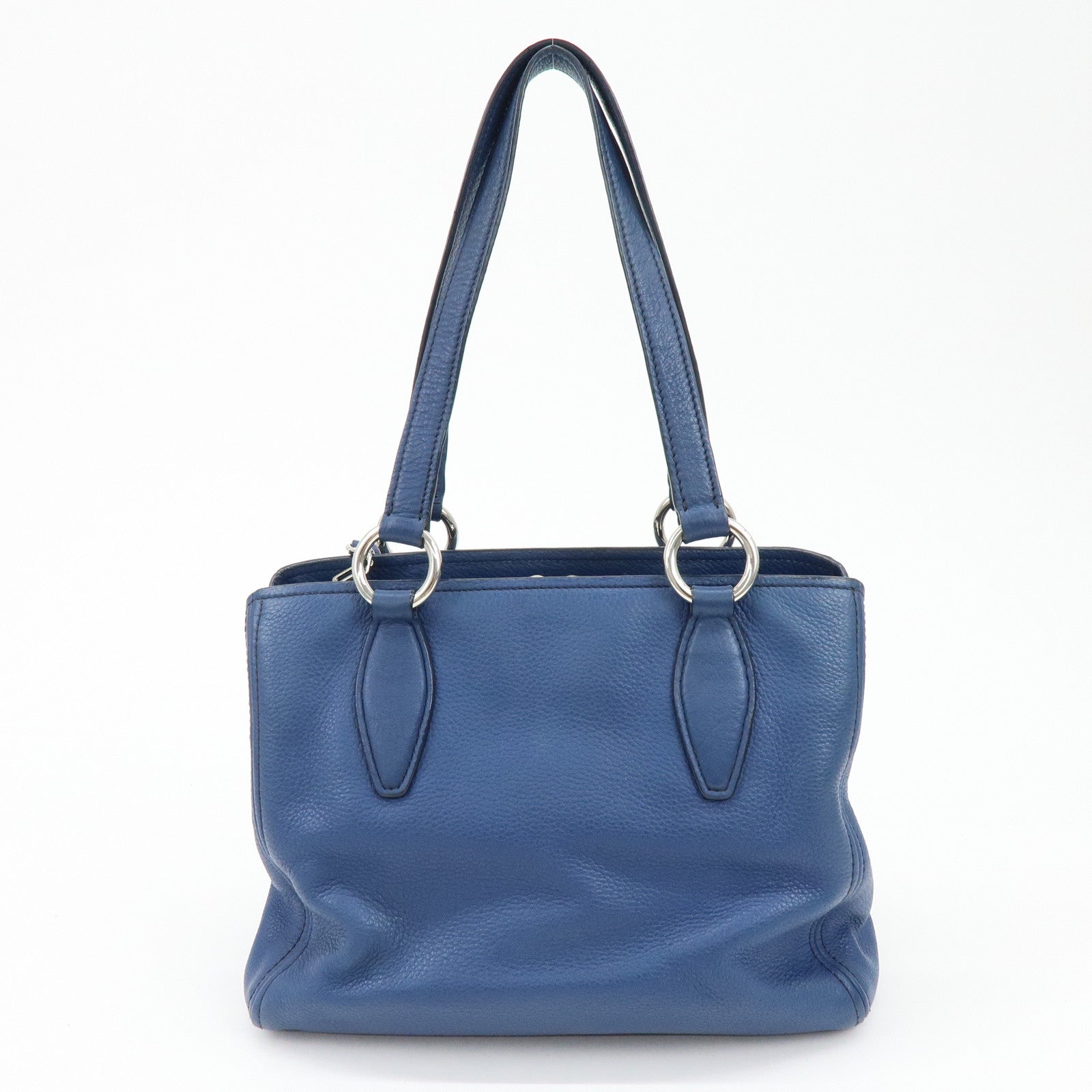 MIU MIU Madras Leather 2Way Bag Hand Bag Shoulder Bag Blue