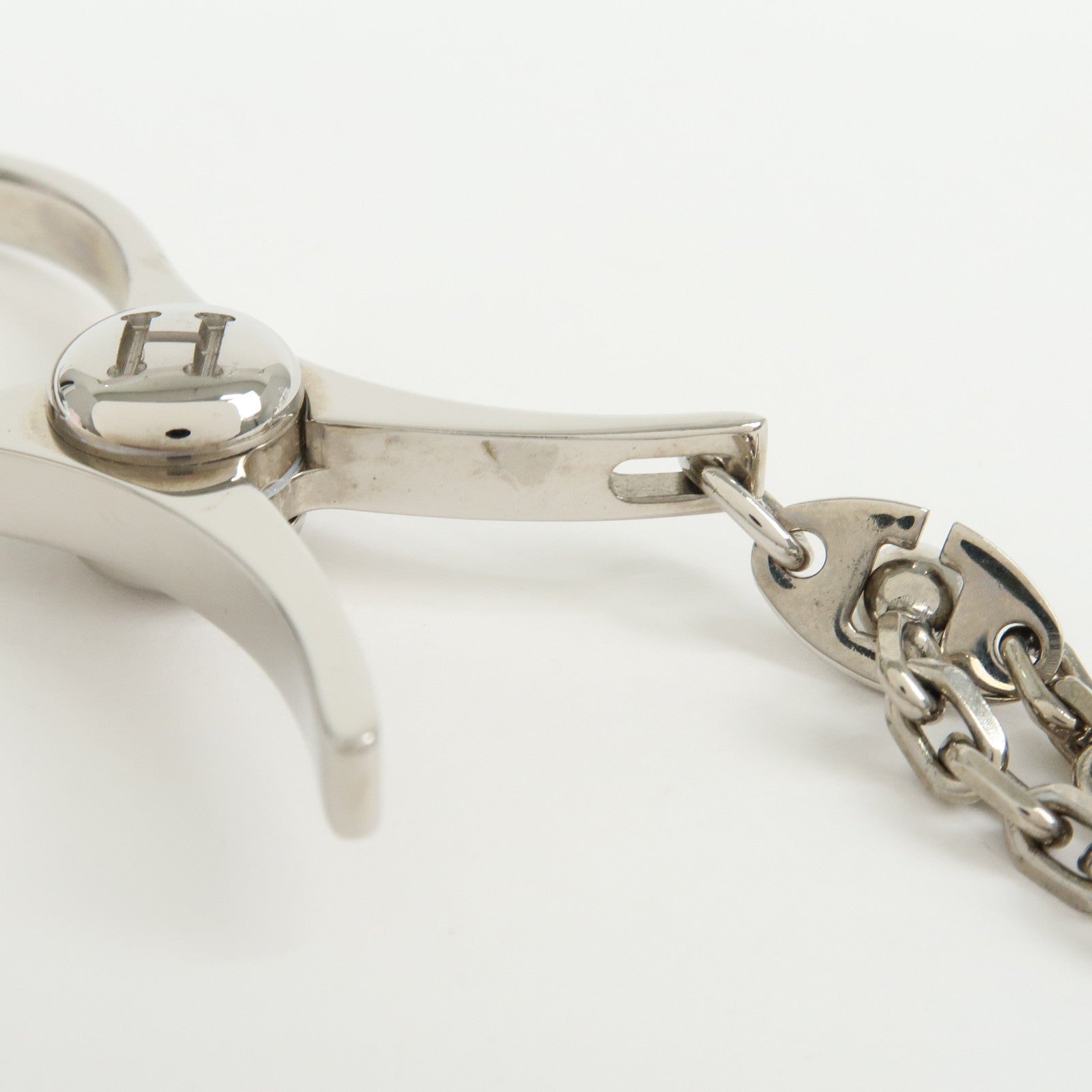 HERMES Filou Metal Glove Clip Glove Holder Silver
