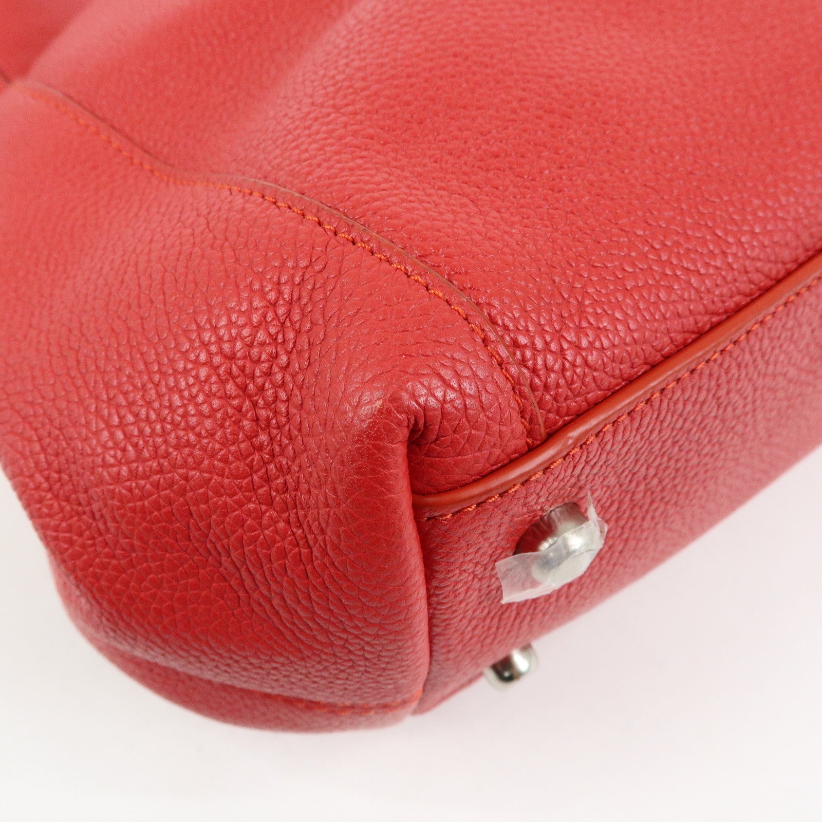 COACH Edie Set of 2 Leather Shoulder Bag Hand Bag Red