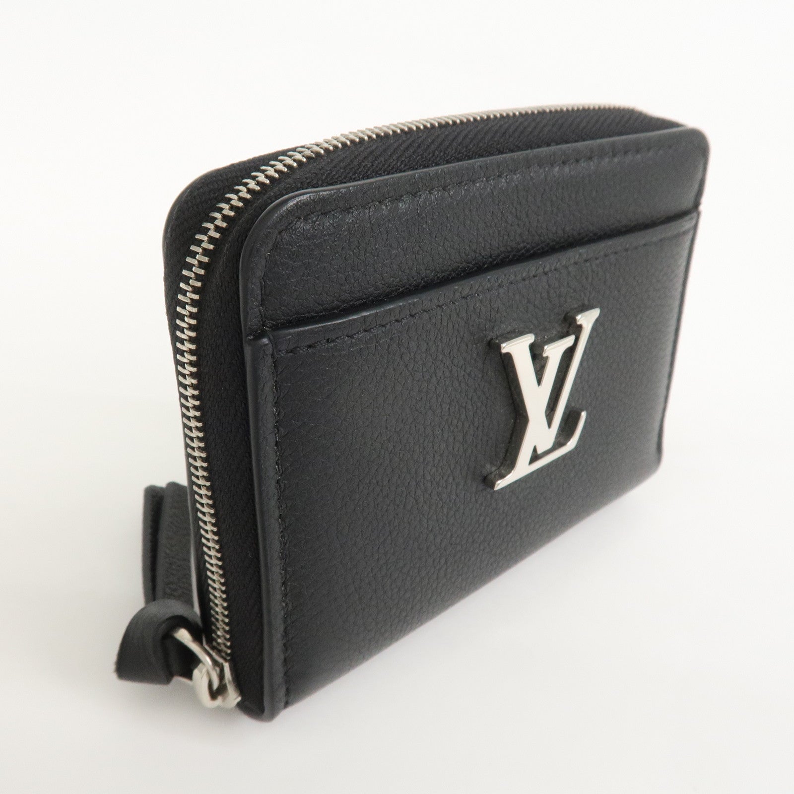 Louis Vuitton Lock Me Calf Leather Coin Case Coin Purse Noir M80099