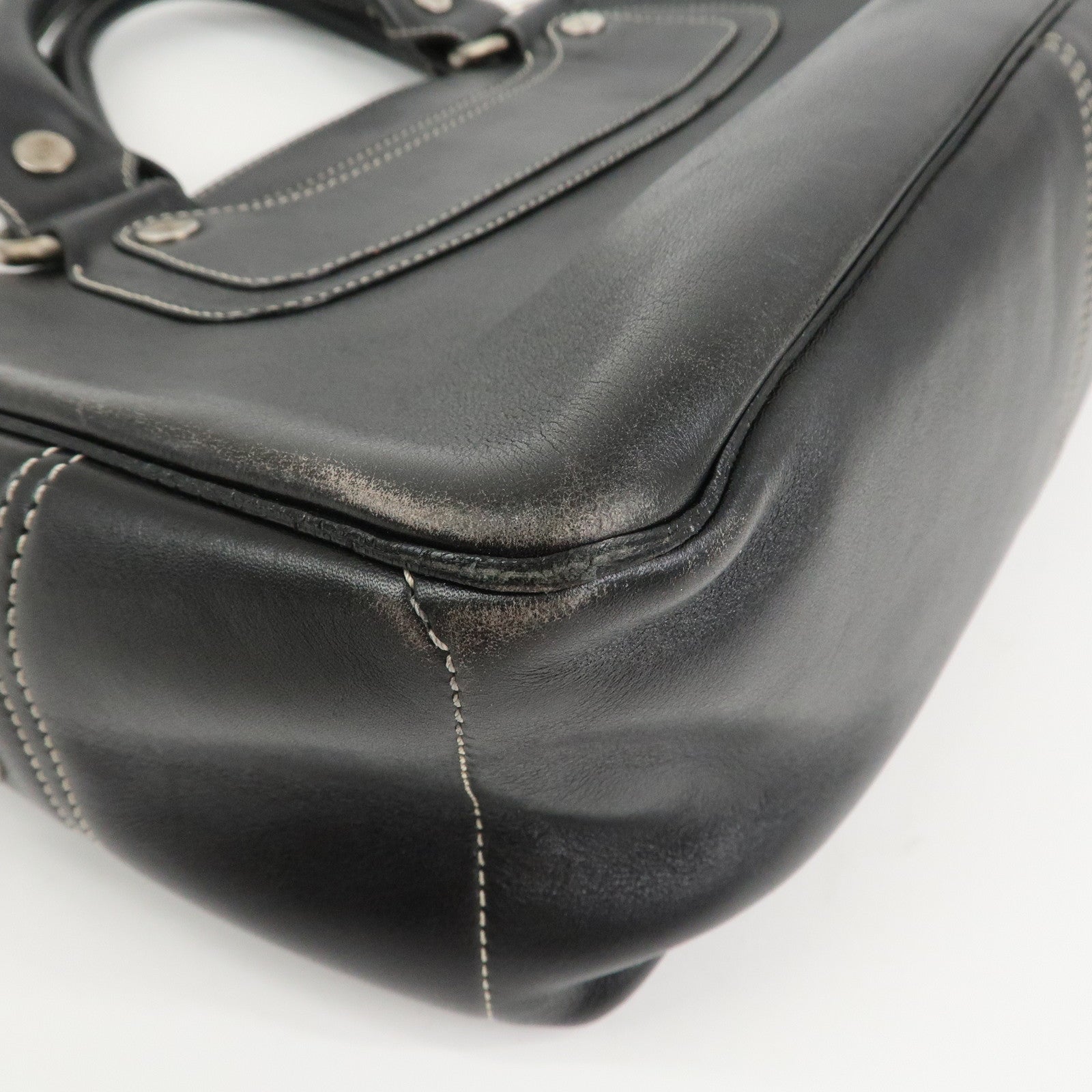CELINE Boogie Bag Leather Hand Bag Tote Bag Black