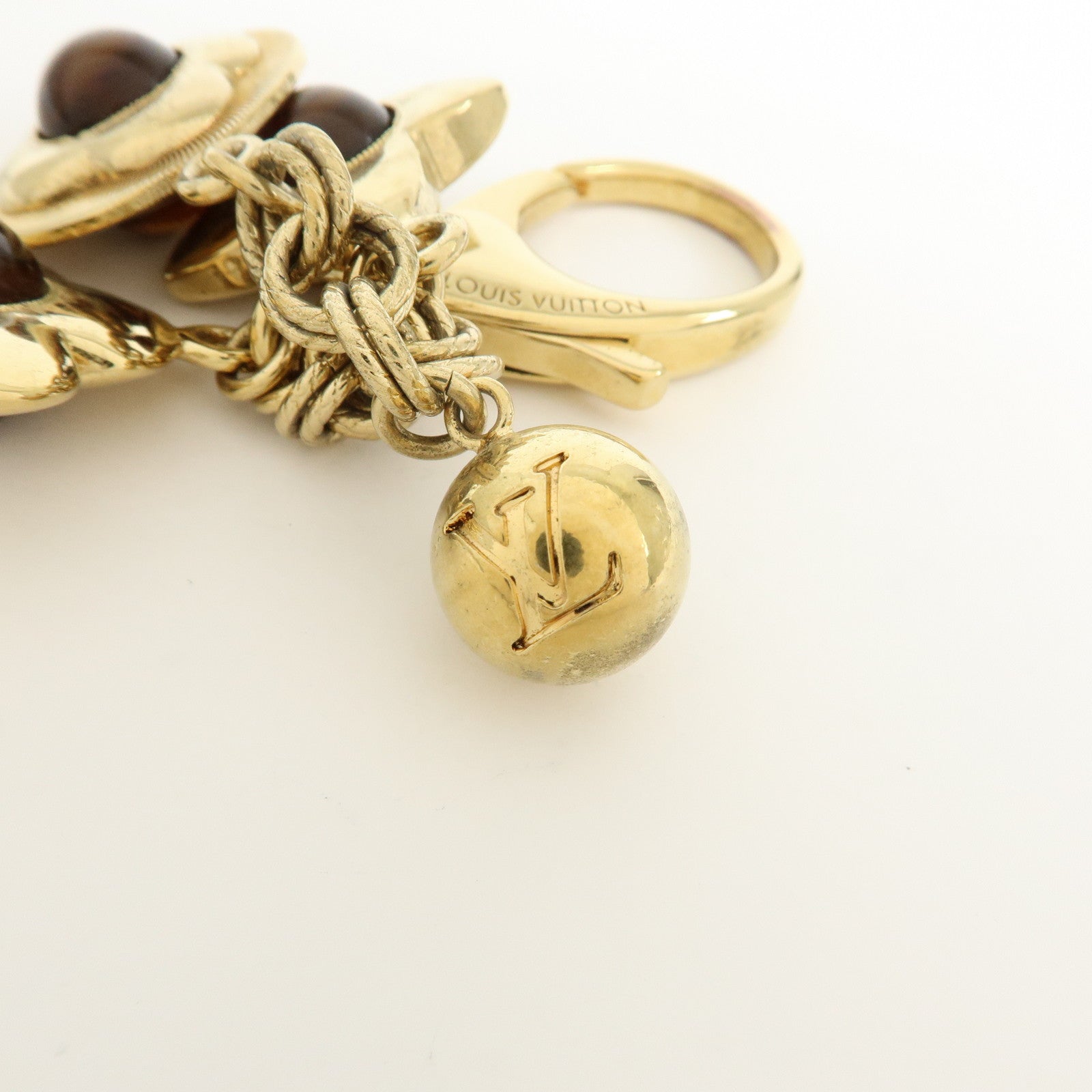 Louis Vuitton Metal Bijou Sac Tresor Bag Charm Gold Brown M66349