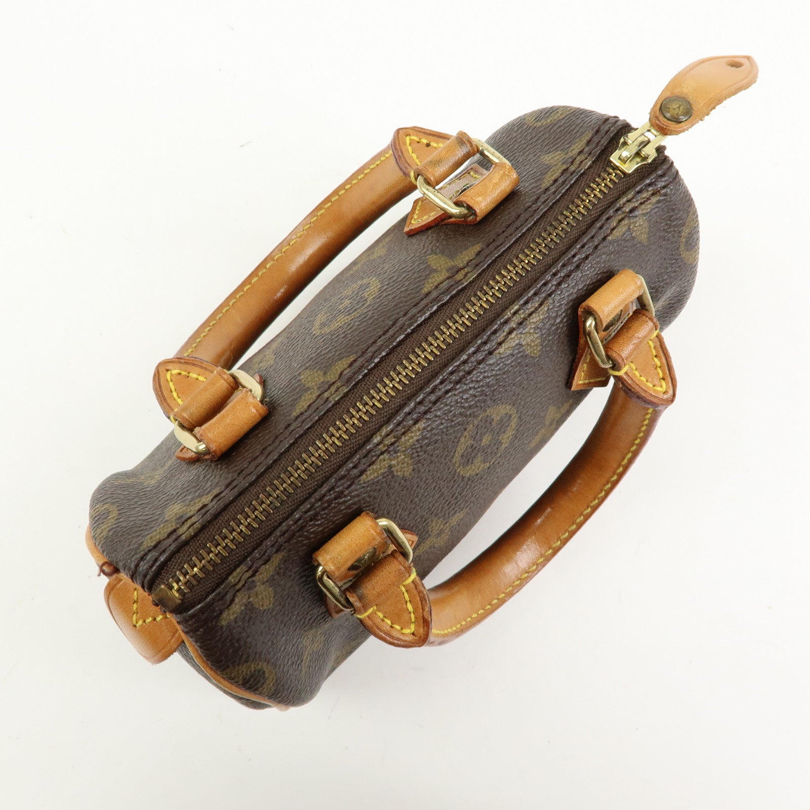 Louis Vuitton Monogram Mini Speedy Hand Bag & Strap Brown M41534