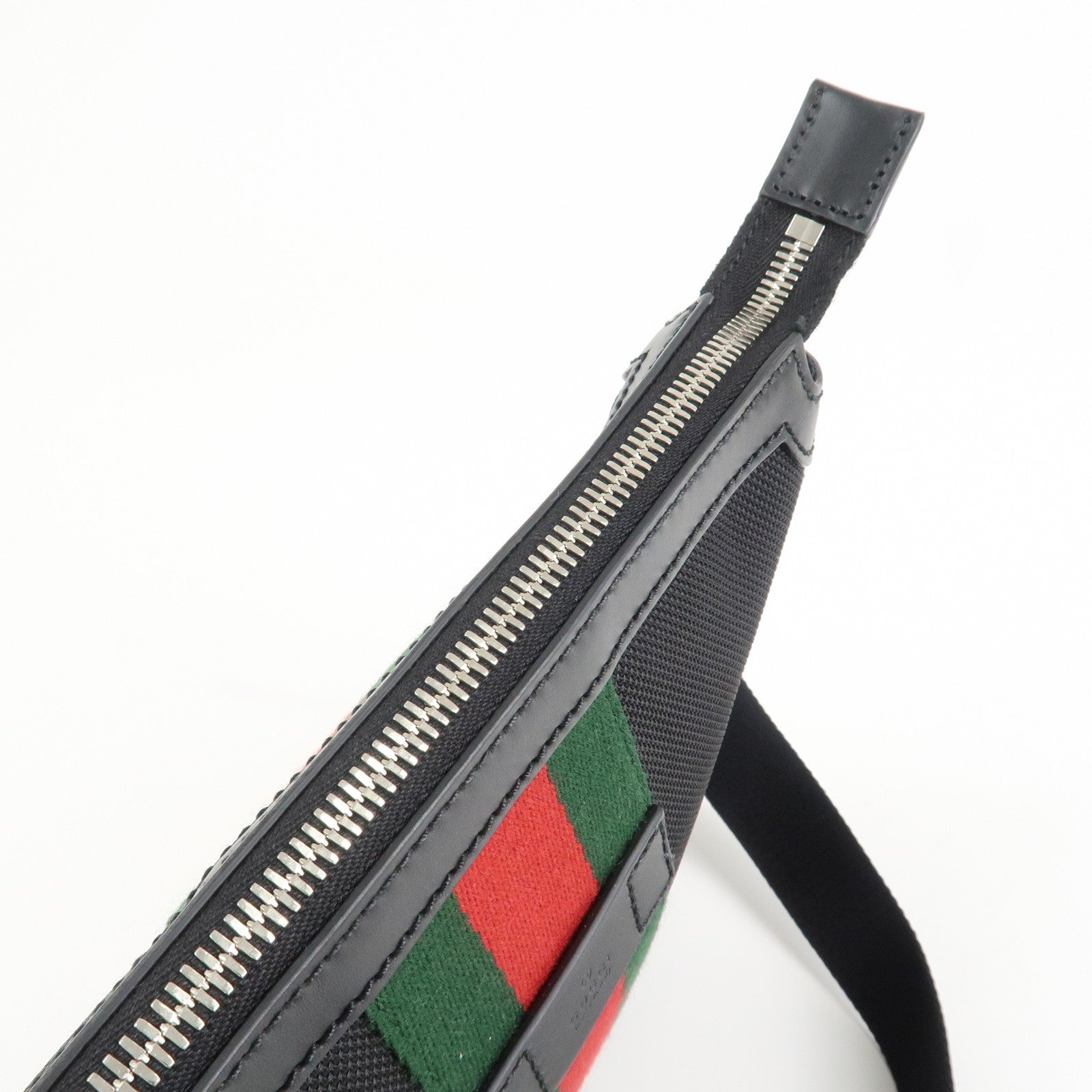 GUCCI Sherry Canvas Leather Shoulder Bag Crossbody Bag Black 631195