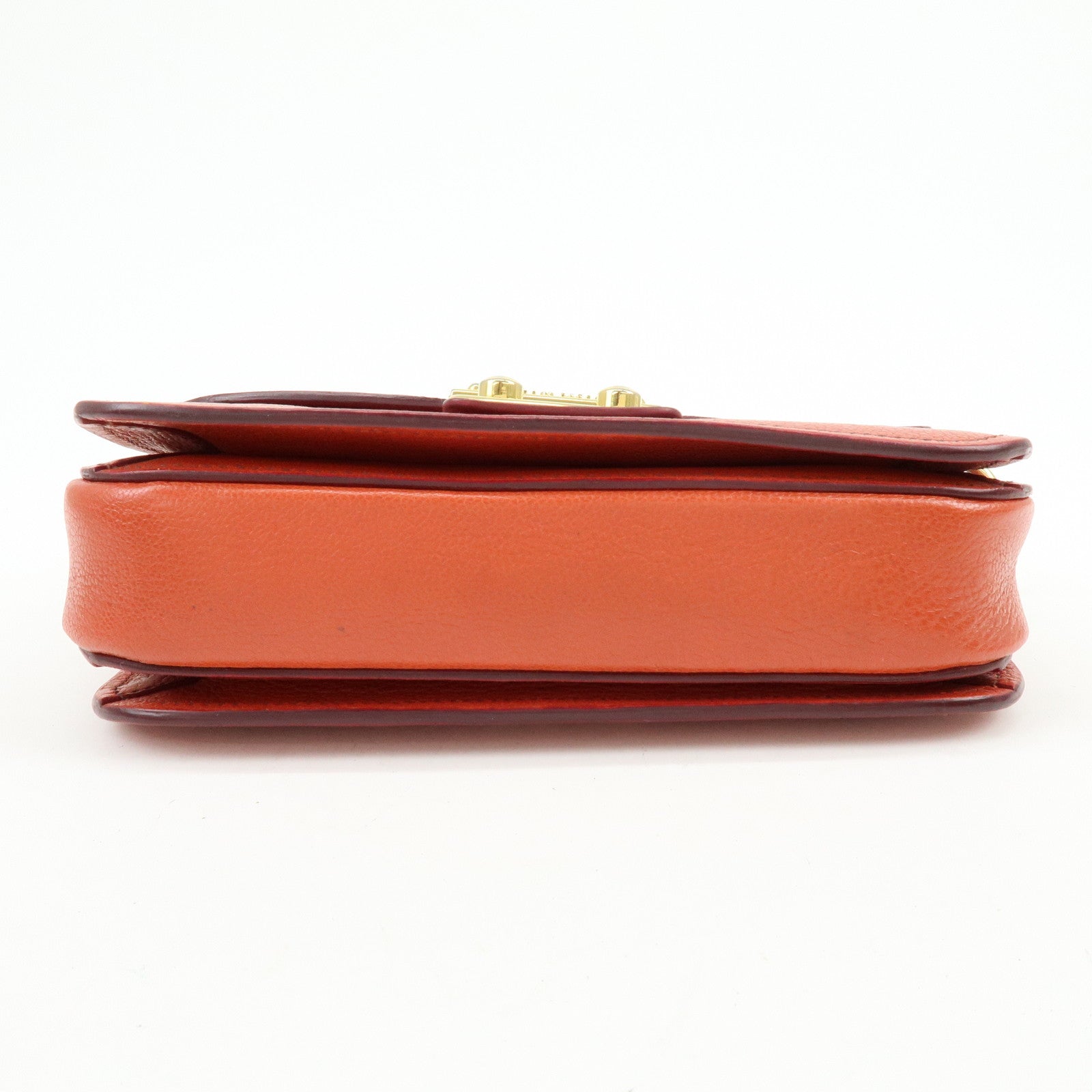 MIU MIU Madras Leather 2Way Bag Hand Bag Shoulder Bag Red Orange