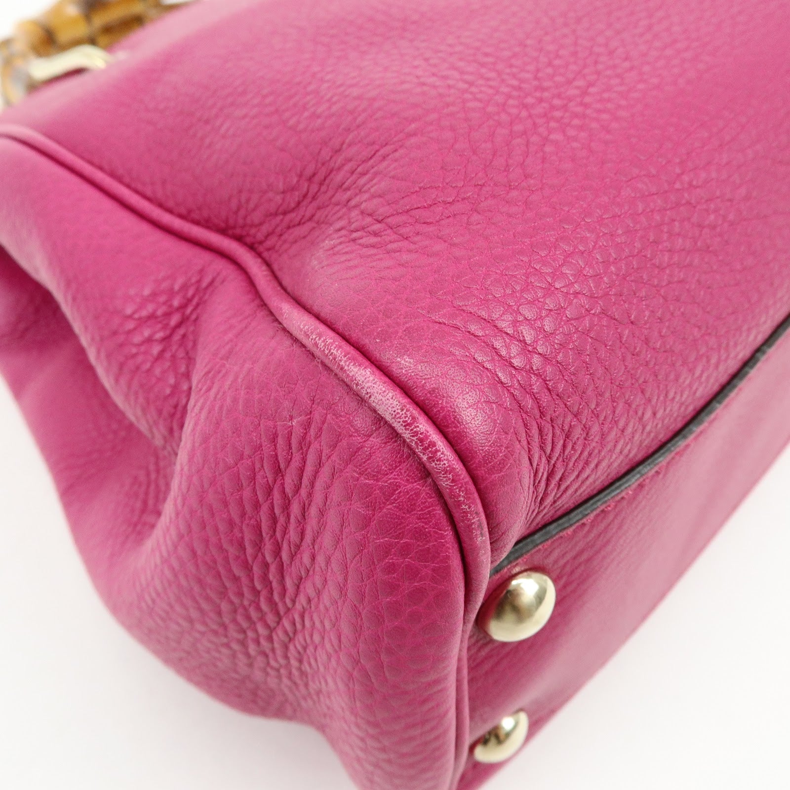 GUCCI Bamboo Leather 2Way Bag Hand Bag Shoulder Bag Pink 336032