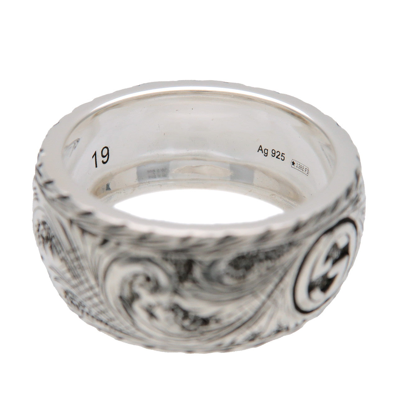 GUCCI Arabesque Ring SV925 Silver #19 US8.5 EU58 HK19.5
