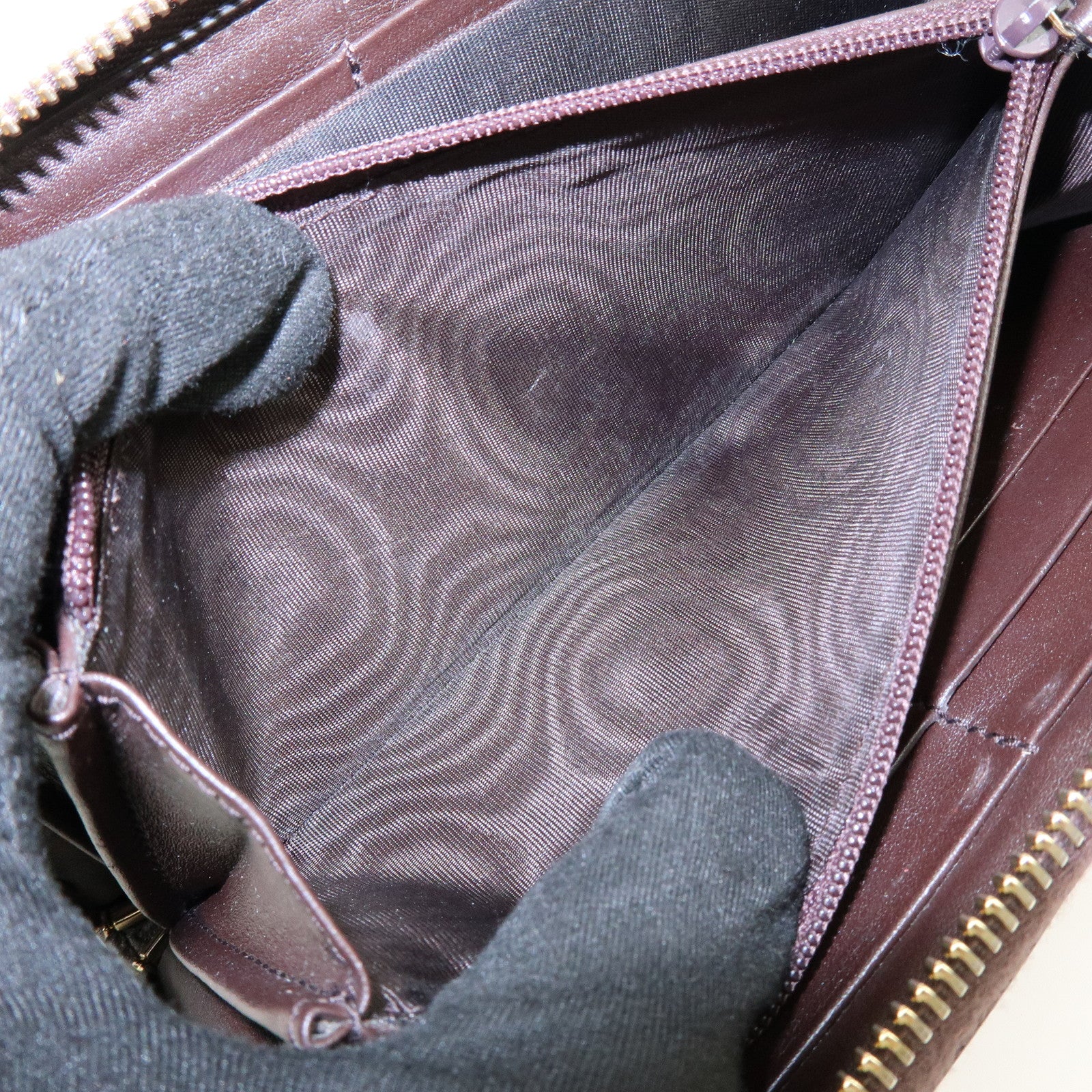 GUCCI Guccissima Leather Round Zippy Long Wallet Dark Brown 112724