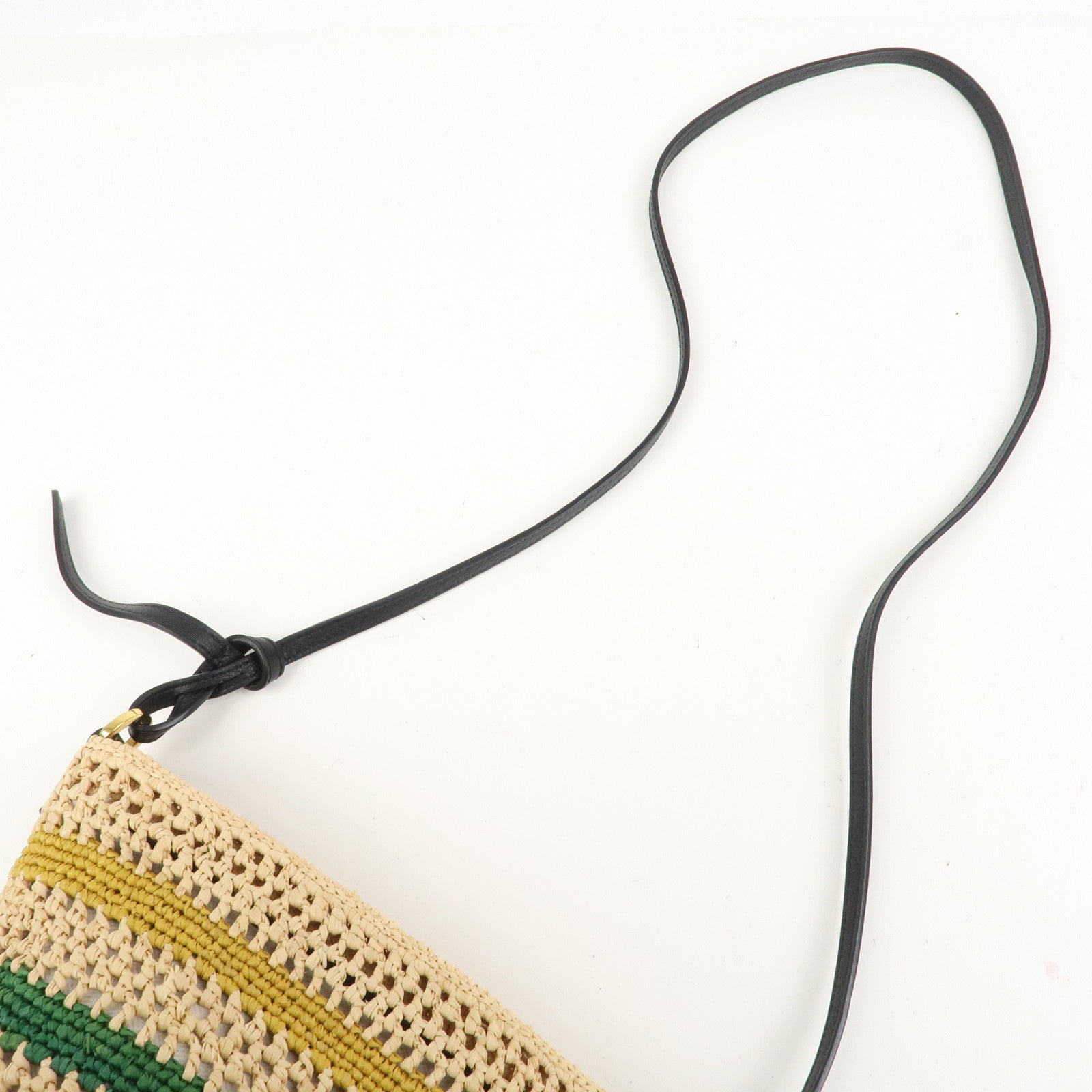 LOEWE Raffia Leather Pochette Bag Shoulder Bag Natural