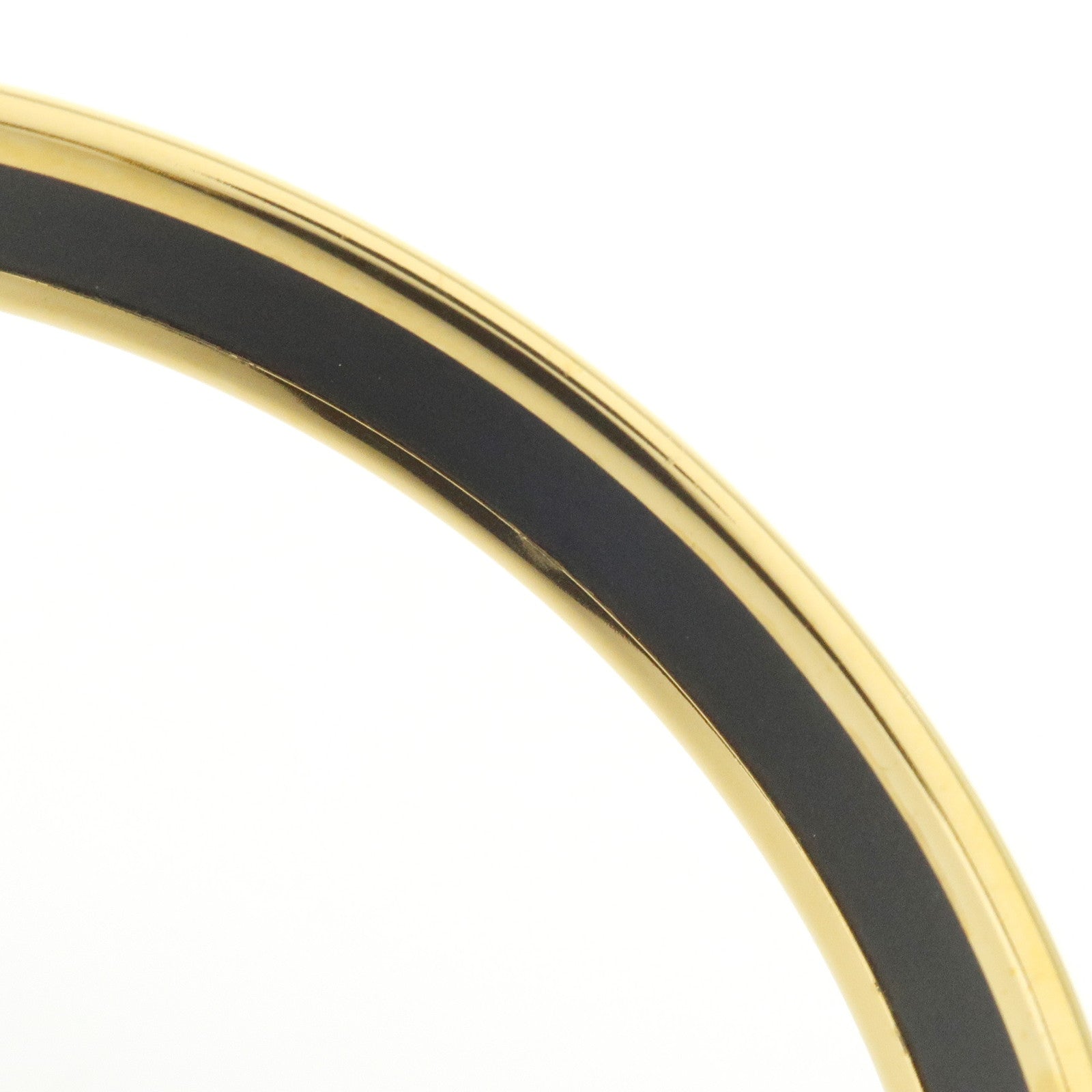 HERMES Email PM Bangle Gold Plated Bracelet Green Red