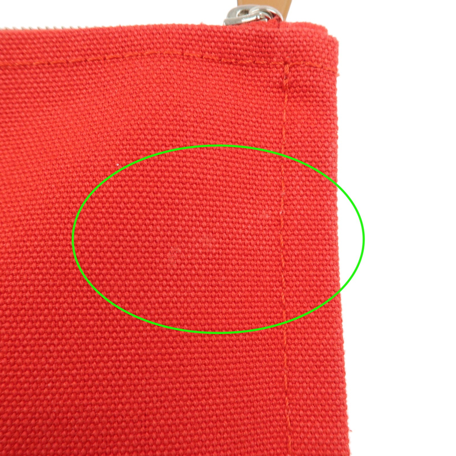 HERMES Yachting GM Canvas Flat Pouch Cosmetic Pouch Rouge