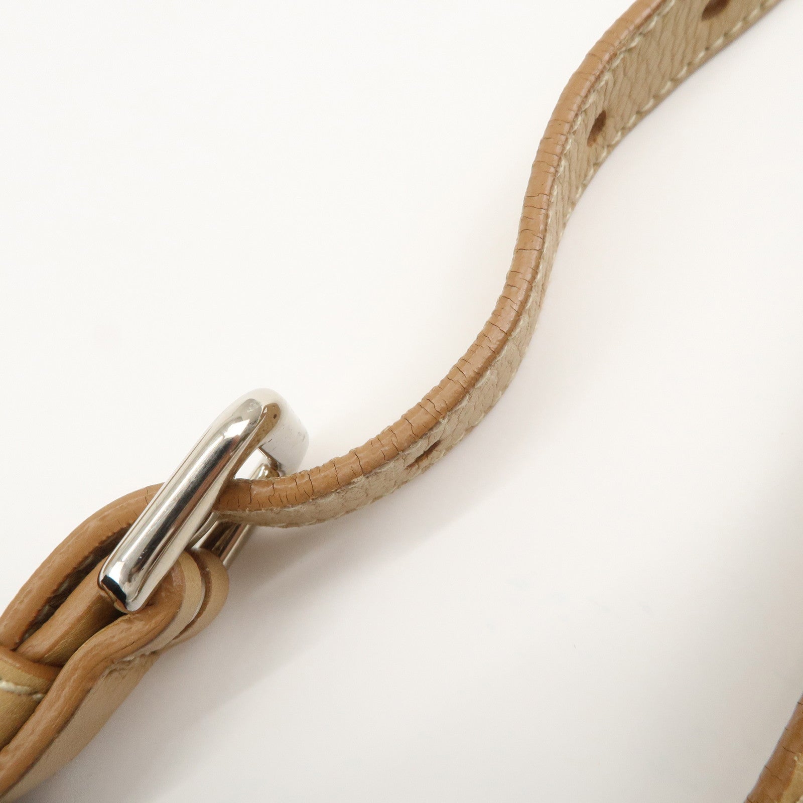 PRADA Logo Leather 2Way Bag Hand Bag Shoulder Bag Beige BN1364