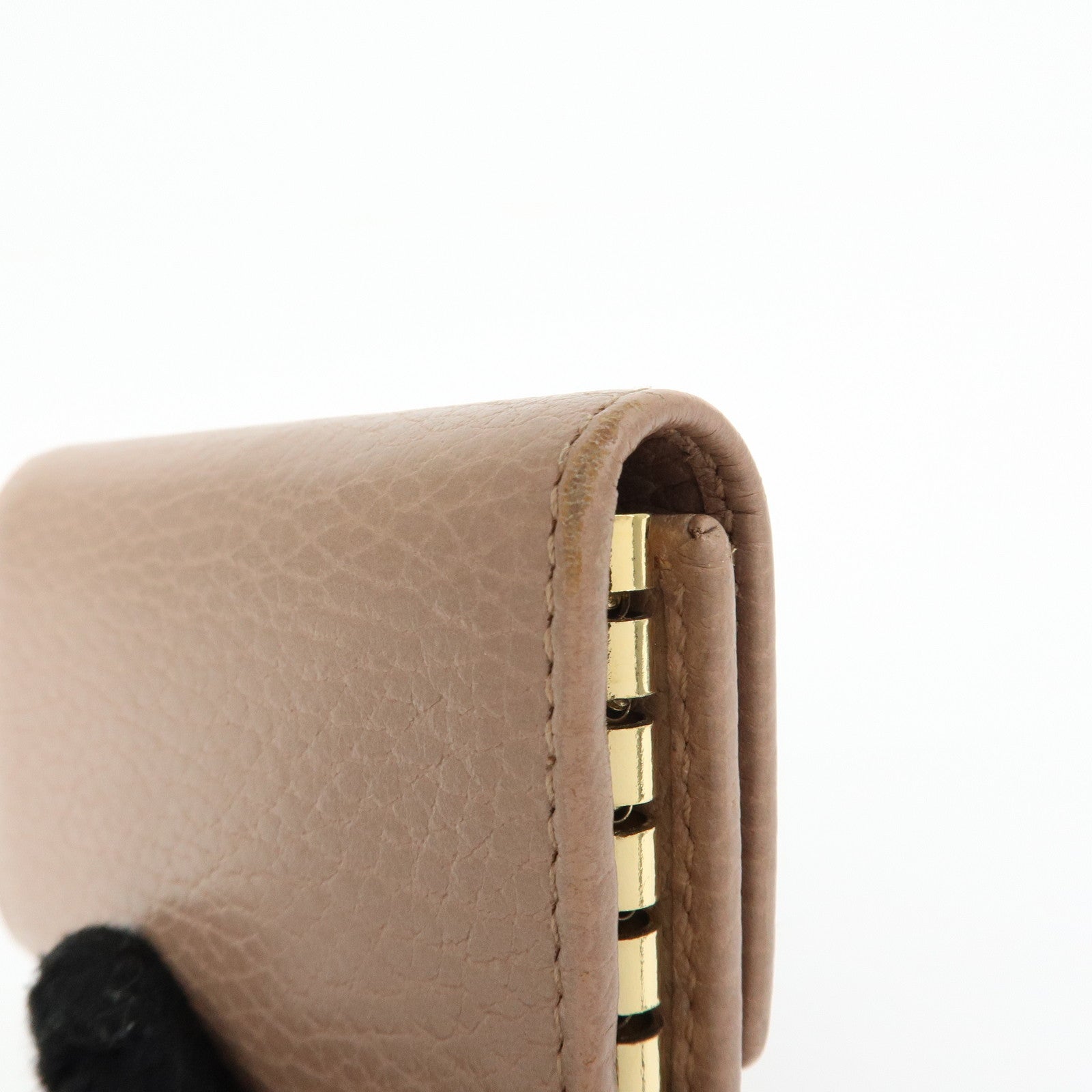 GUCCI GG Marmont Leather 6 Ring Key Case Pink Beige 156118