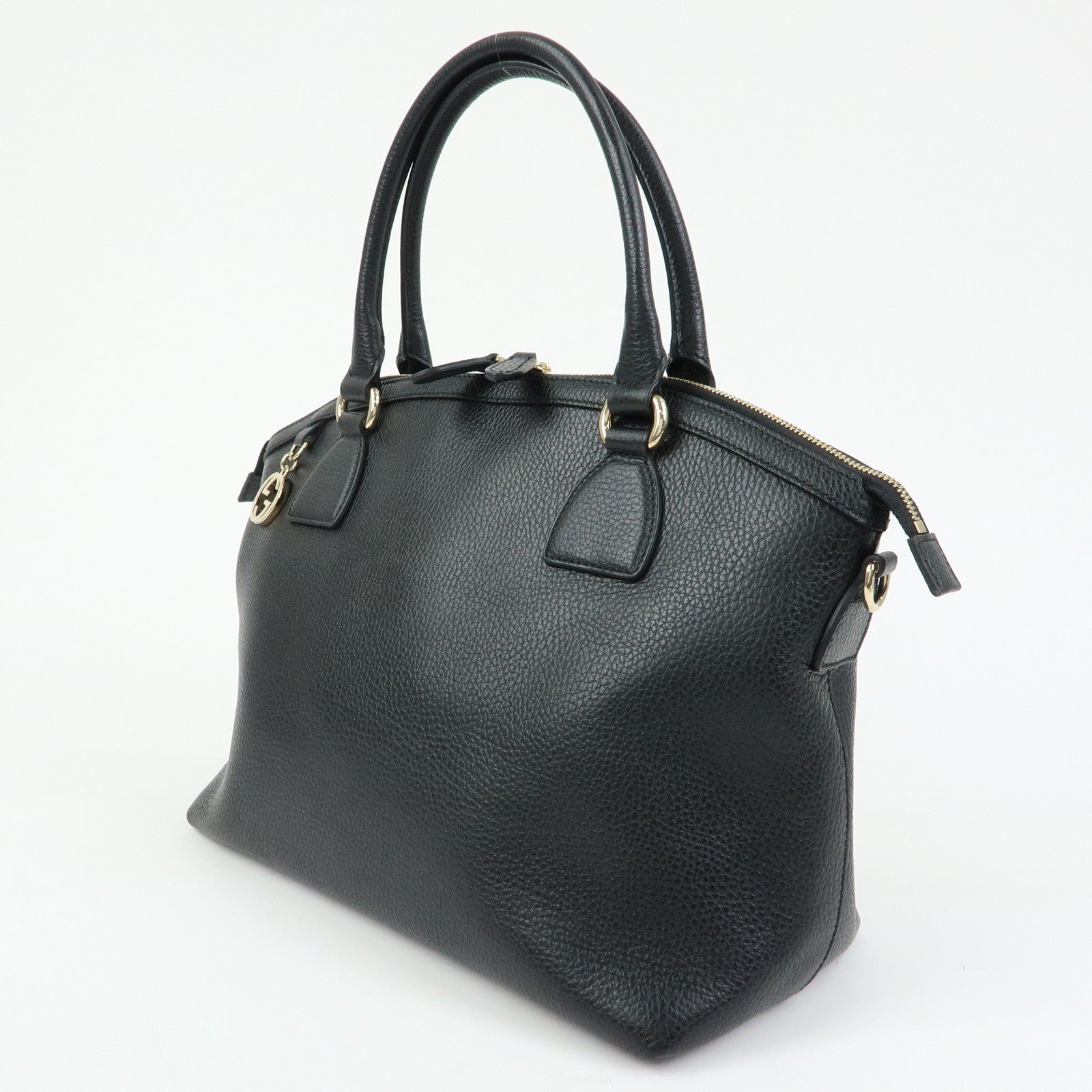 GUCCI Interlocking G Calf Leather 2Way Hand Bag Shoulder Bag 449651