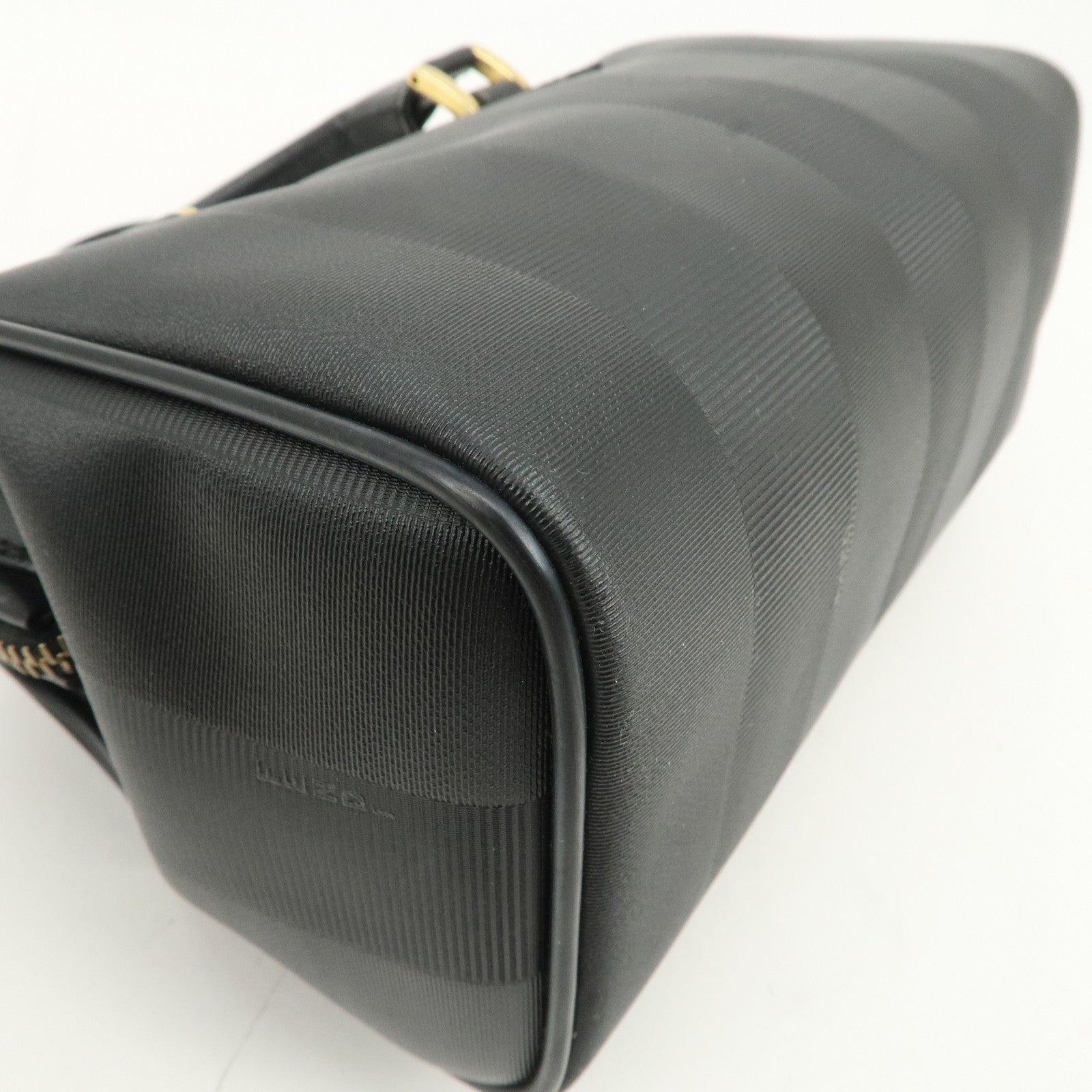 FENDI Pequin PVC Canvas Leather 2Way Boston Bag 259022