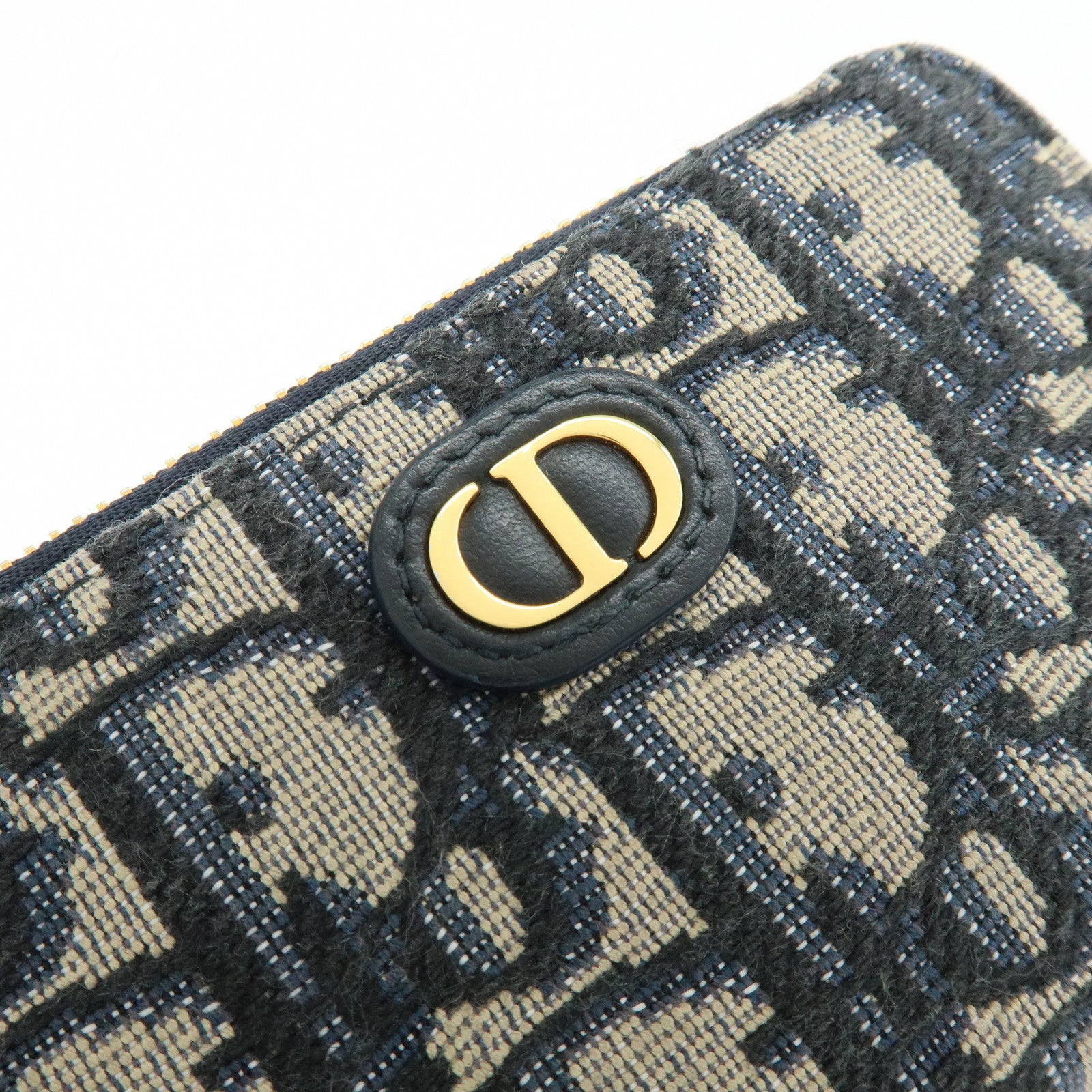 Christian Dior Oblique 30 Montaigne Jacquard Canvas Coin Case Navy