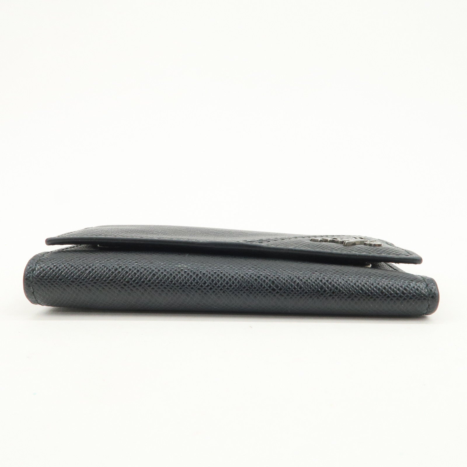 PRADA Logo Saffiano Leather 6 Rings Key Case Black 2PG222