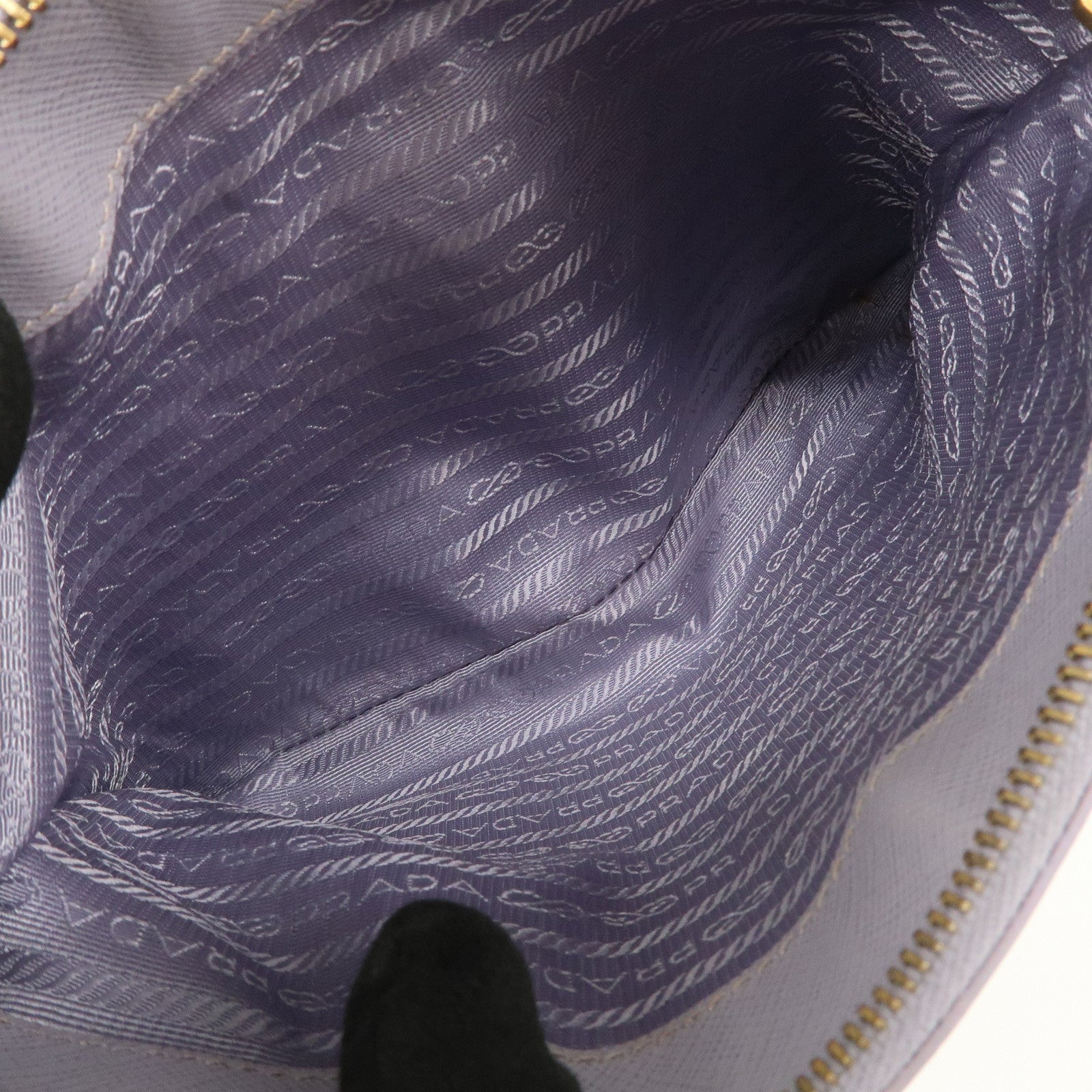 PRADA Traingle Logo Galleria 2Way Shoulder Hand Bag Lavender 1BA863
