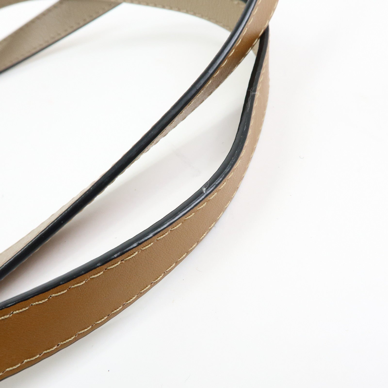 Chloe Leather Whipstitch Tote Bag Shoulder Bag Greige Beige