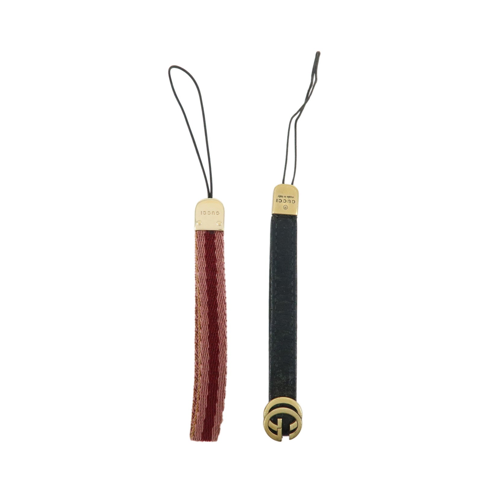 GUCCIS Sherry GG Marmont Set of 2 Metal Canvas Bag Charm 106697