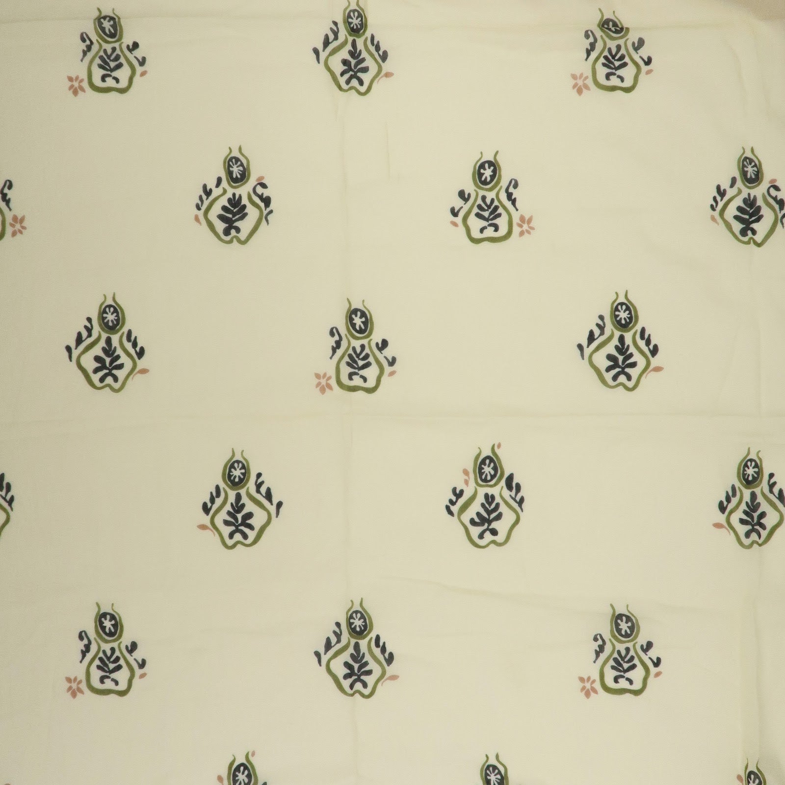 Christian Dior Logo Cotton 100％ Scarf Geometric Motif Ivory Red