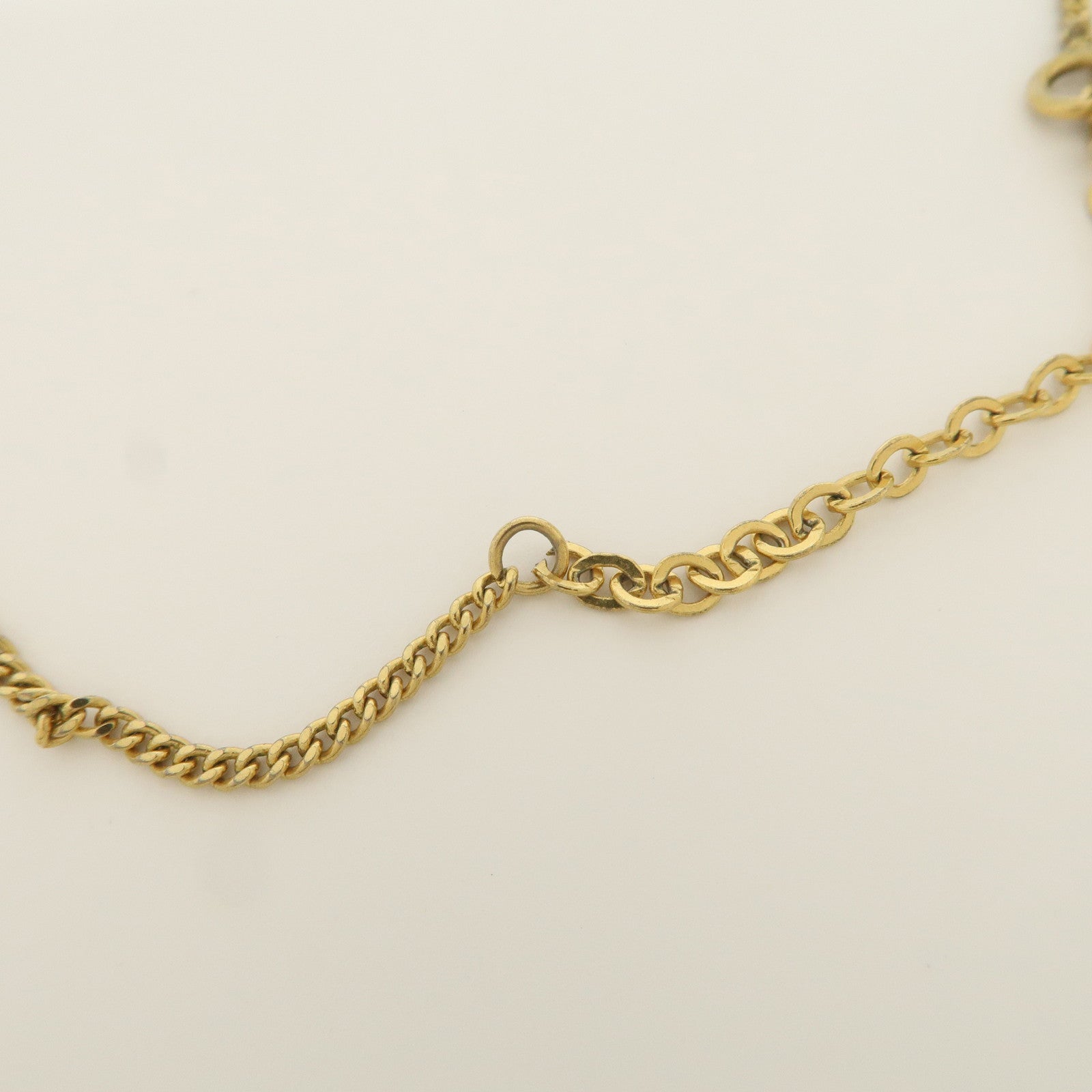Christian Dior Logo Metal Necklace Choker Gold