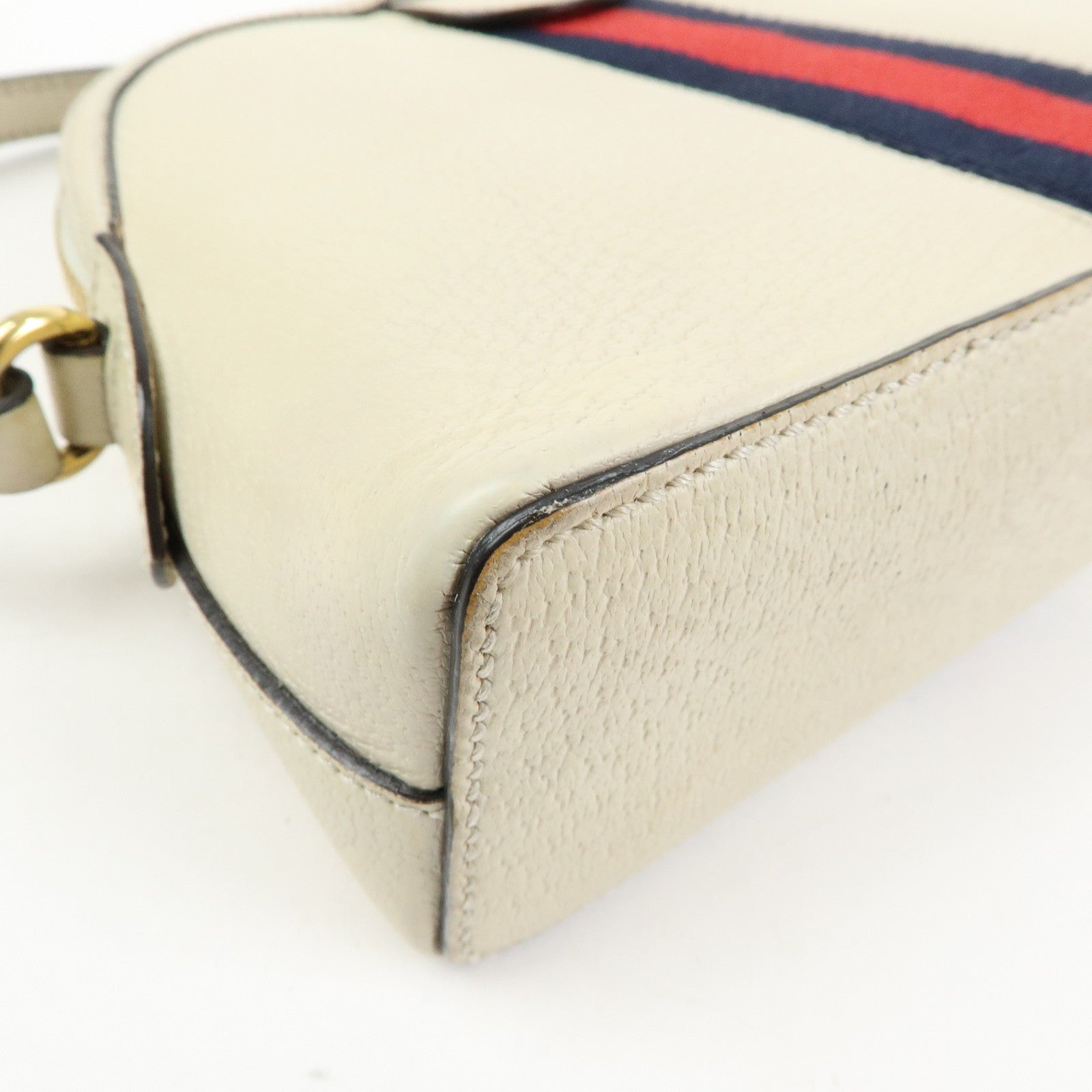 GUCCI Sherry Leather Shoulder Bag Crossbody Bag White 499621