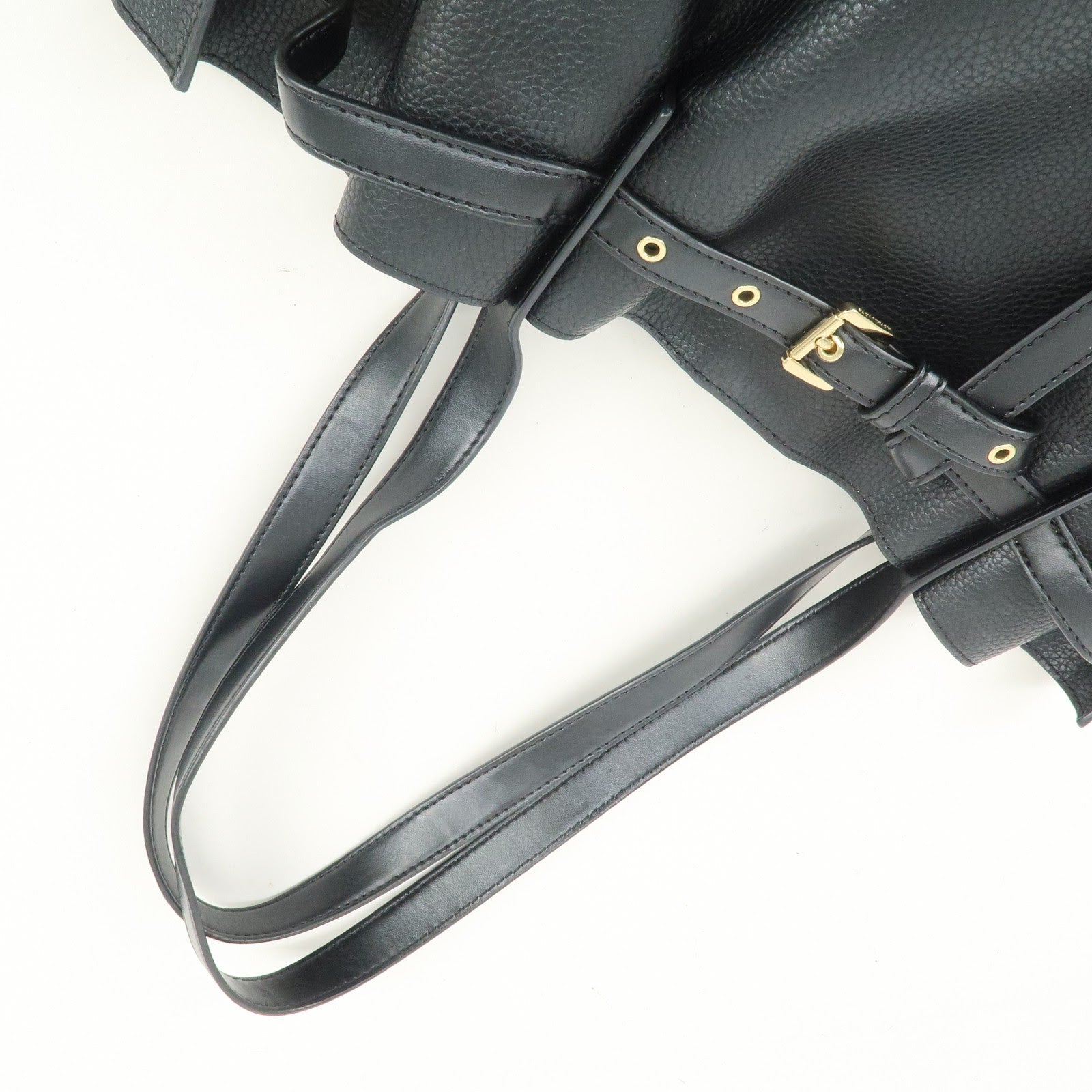 MICHAEL KORS Logo Leather Shoulder Bag Hand Bag Black