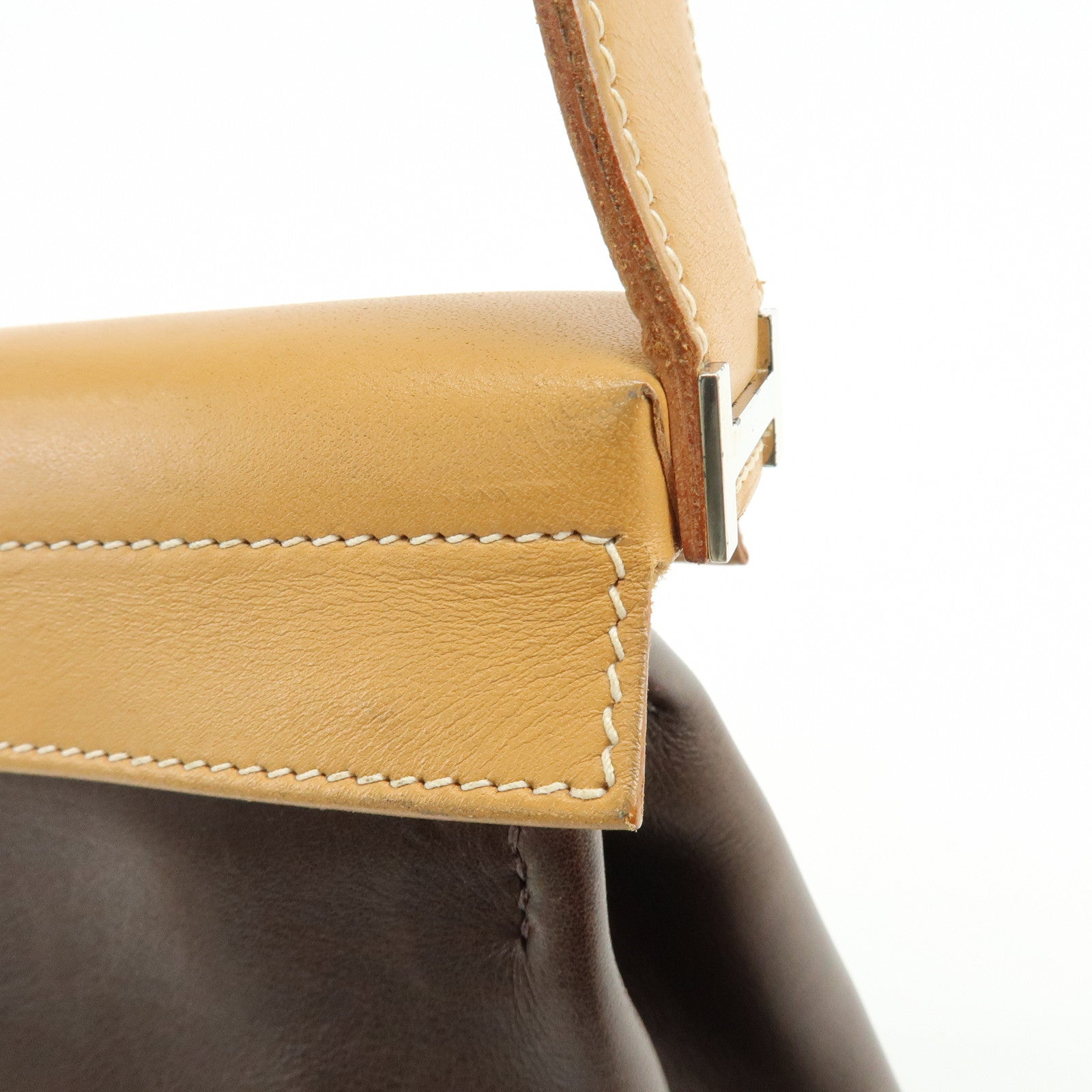 HERMES Yo Bag Crinoline Calf Leather ▢G Stamped Shoulder Bag Brown