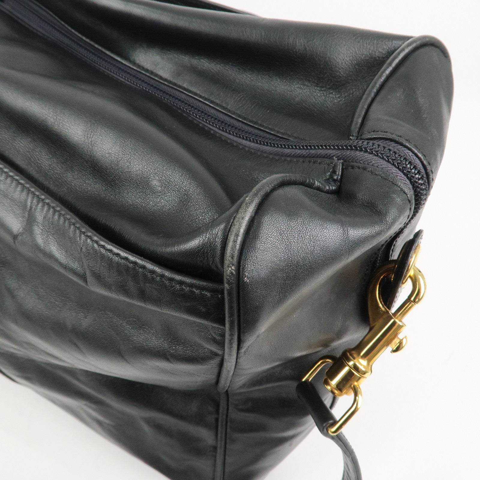 LOEWE Anagram Leather 2Way Bag Boston Bag Shoulder Bag Black