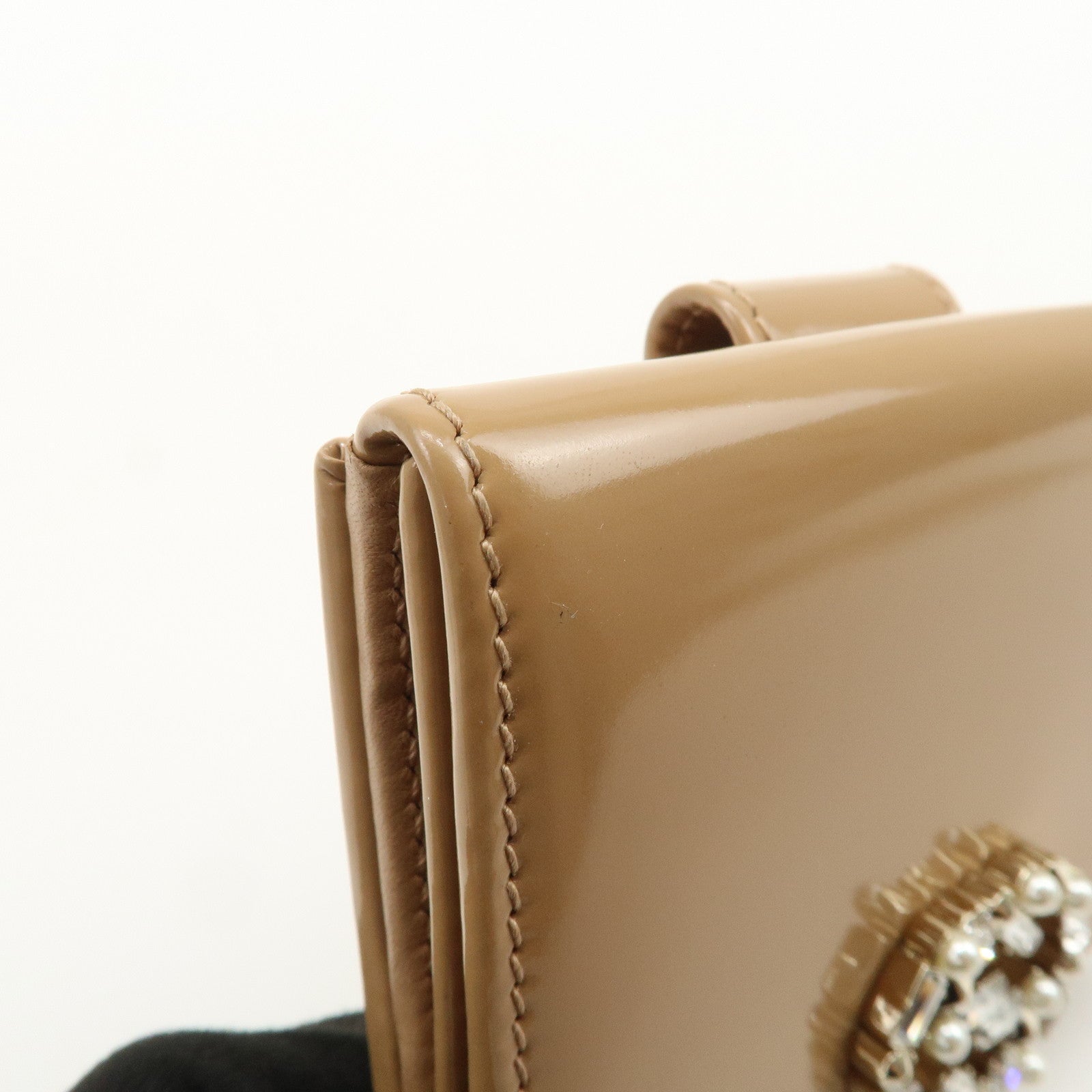 GUCCI GG Sparkling Mini French Flap W Hook Tri-fold Wallet 369688