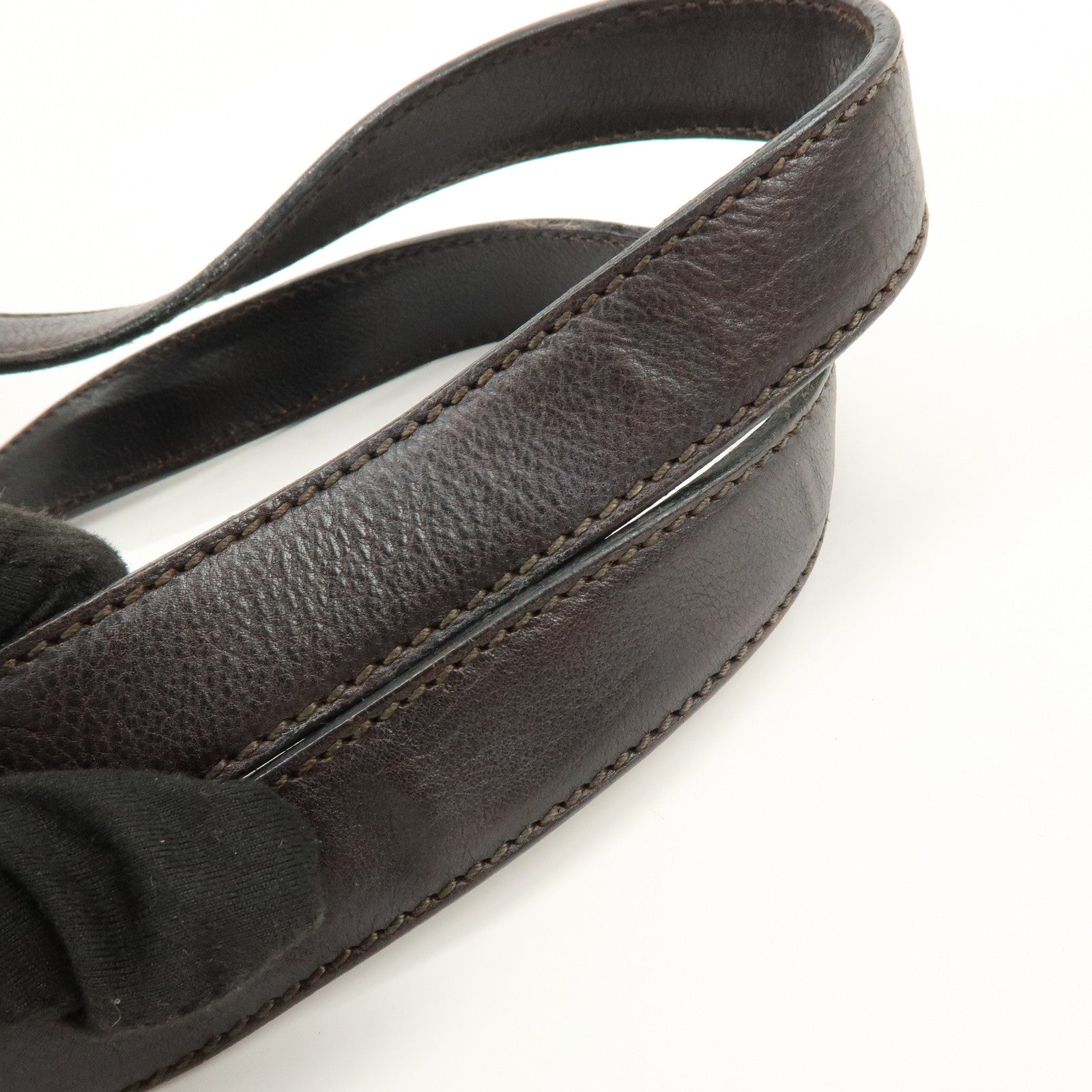 SAINT LAURENT PARIS Muse Leather Hand Bag Dark Brown 156465