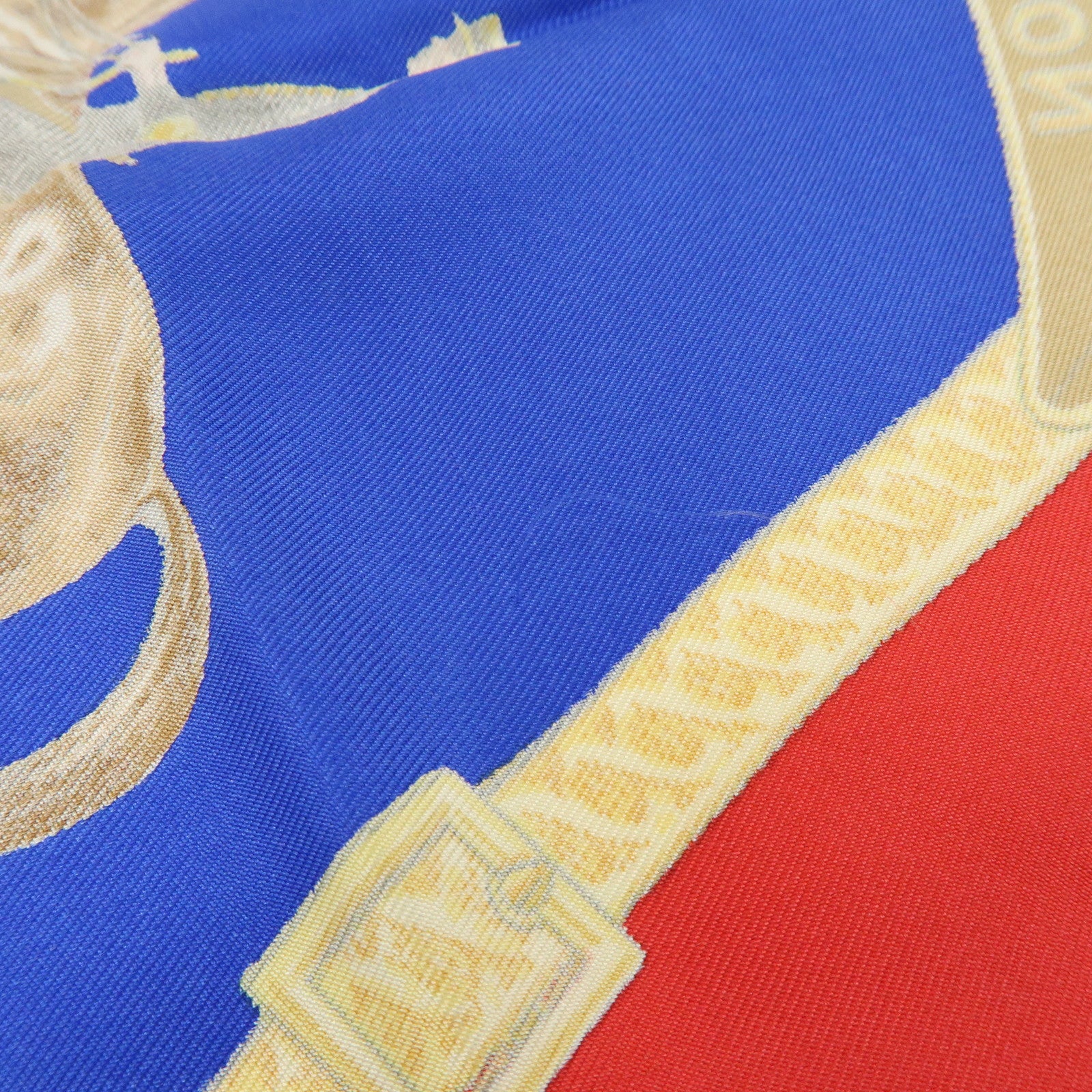 HERMES Carre 90 Silk 100% Scarf Le General LA Hotte Navy Red Blue