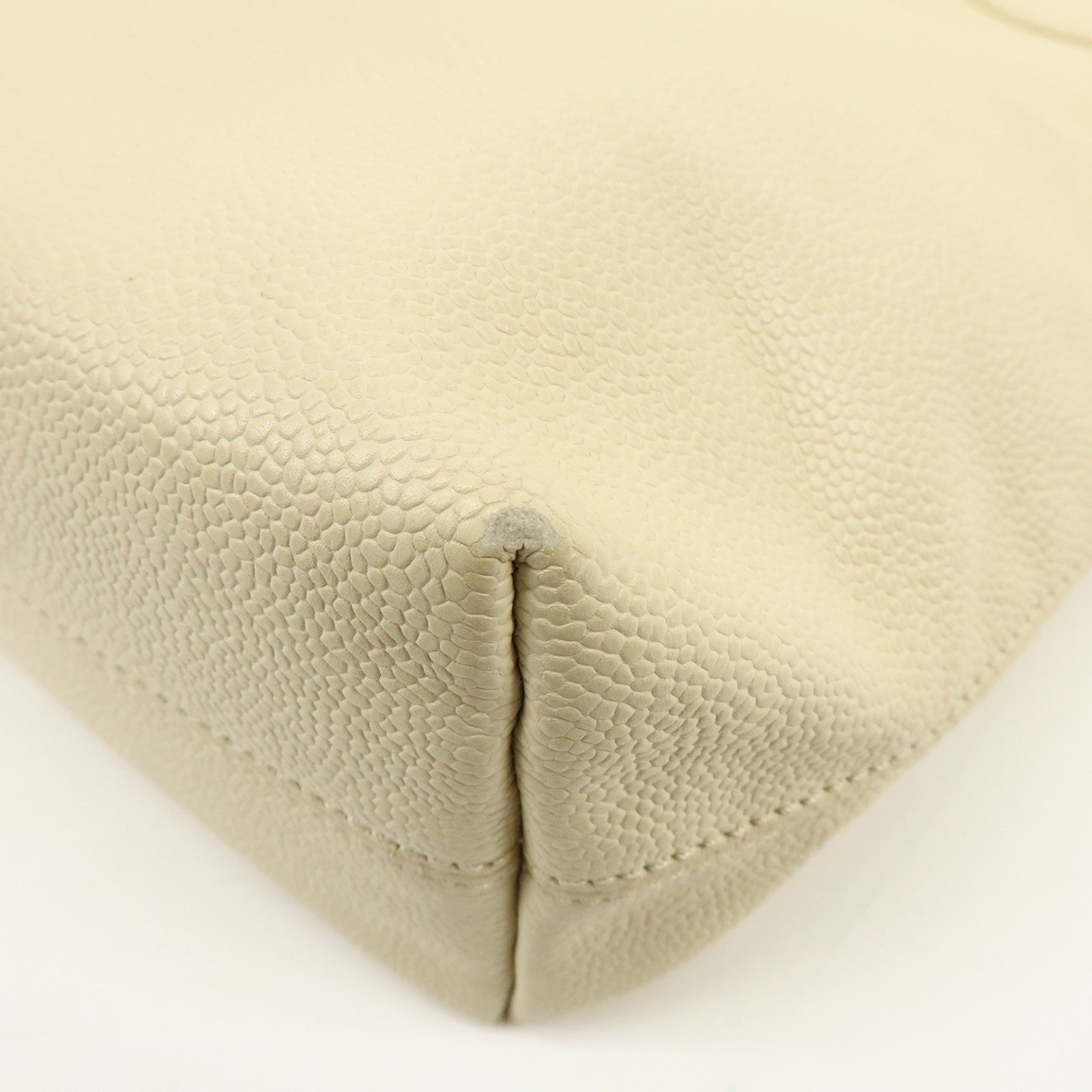 CHANEL COCO Mark Caviarskin Tote Bag Shoulder Bag Ivory